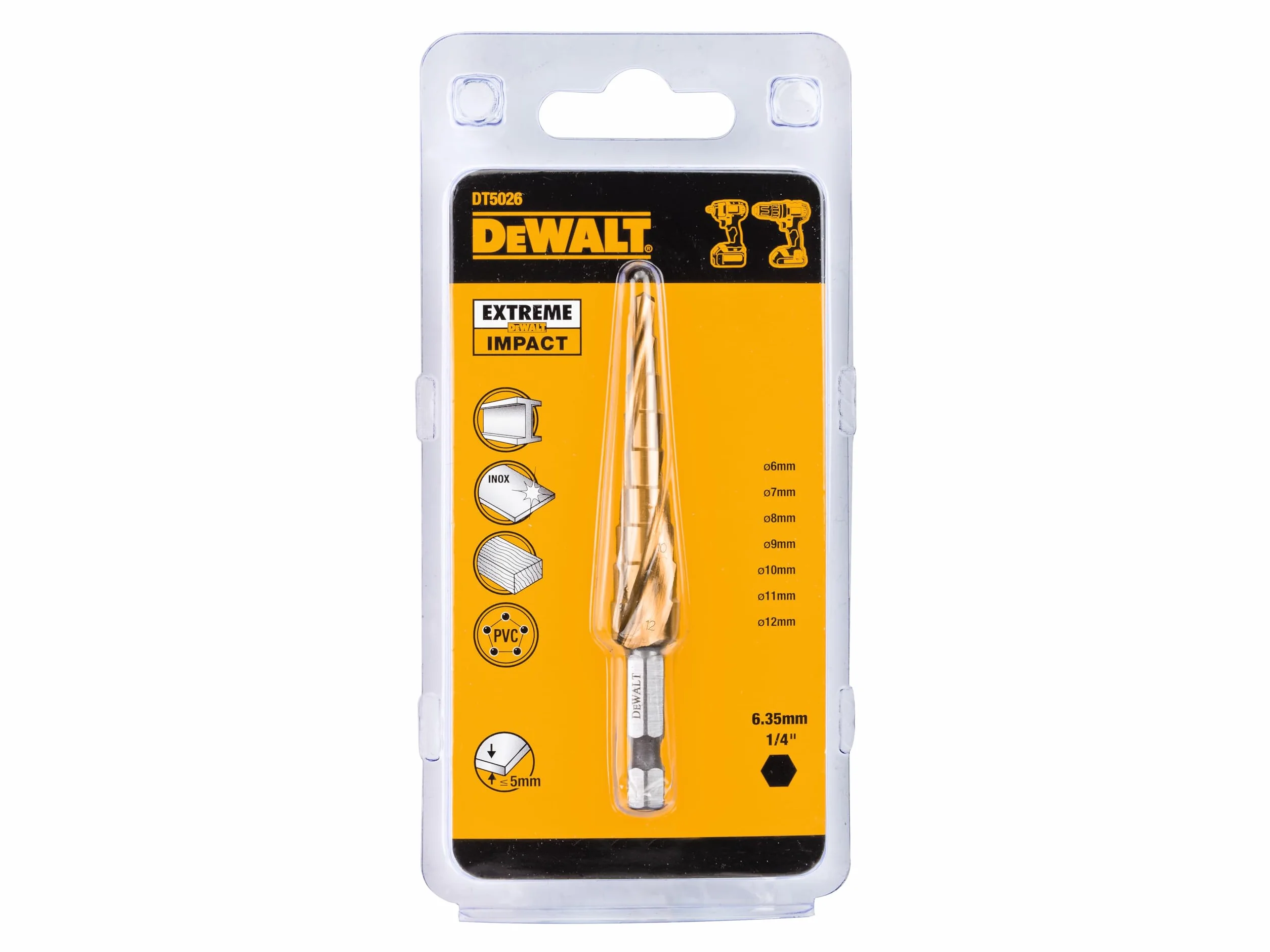 DEWALT Praktyczny Wiertło cónica do metal Extreme impact ø 4-12mm dla profesjonalistów i majsterkowiczów do pracy profesjonalnej 12mm