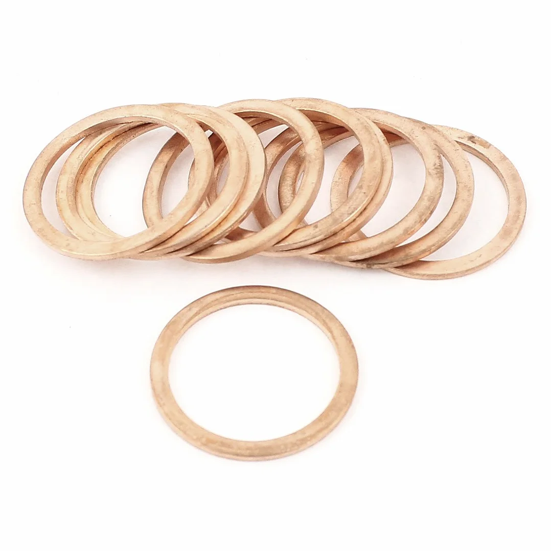 10 szt. 24 mm x 30 mm x 1,5 mm miedziana podkładka płaska uszczelka pierścień zamiennik uszczelki