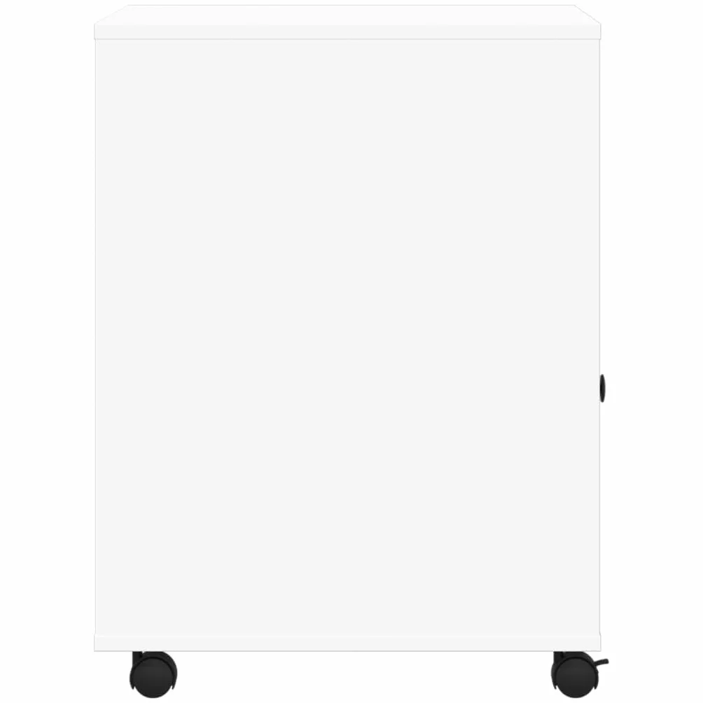 vidaXL Szafka pod drukarkę, z kółkami, biała, 60x50x67 cm, stojak na drukarkę, regał na drukarkę, stolik pod drukarkę, stolik na drukarkę