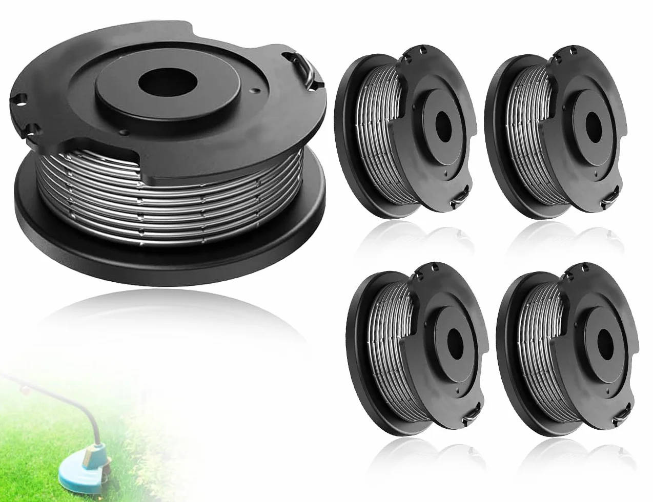 4 sztuki szpul żyłki, kompatybilne z podkaszarką Bosch ART 23SL, ART 26SL ART 30-36LI, nylonowe, zapasowe żyłki do podkaszarki Bosch F016800569 (Φ1,65 mm/5 m)