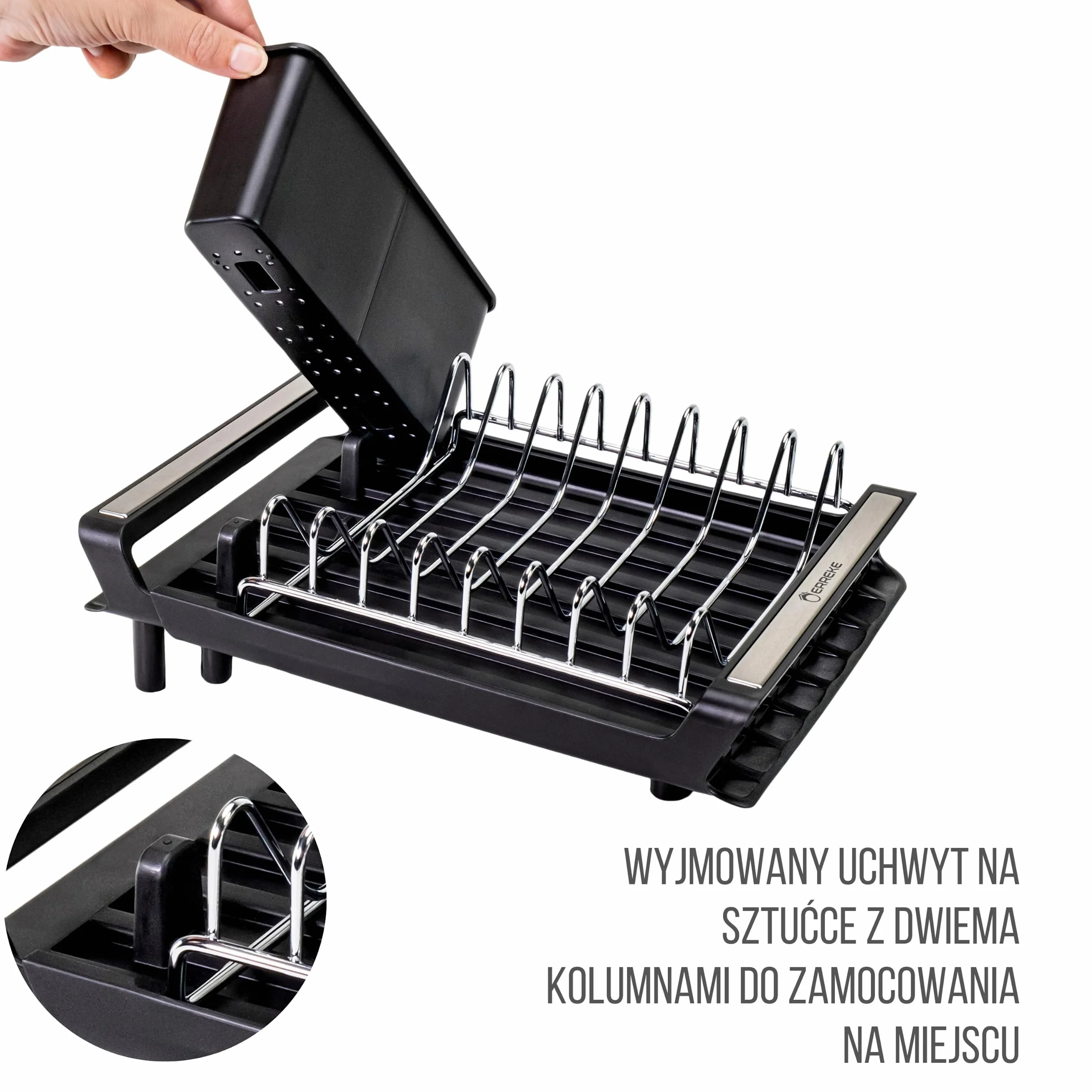 Erreke Rozsuwana Suszarka do Naczyń 28-47 cm Czarna Ociekacz