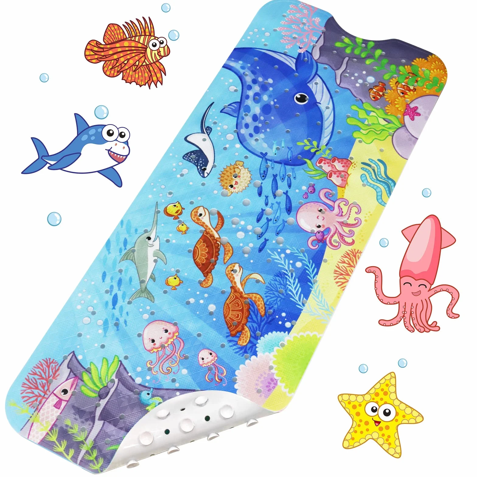 LUZOON Mata do wanny, mata prysznicowa, mata antypoślizgowa, 100 x 40 cm (Ocean)