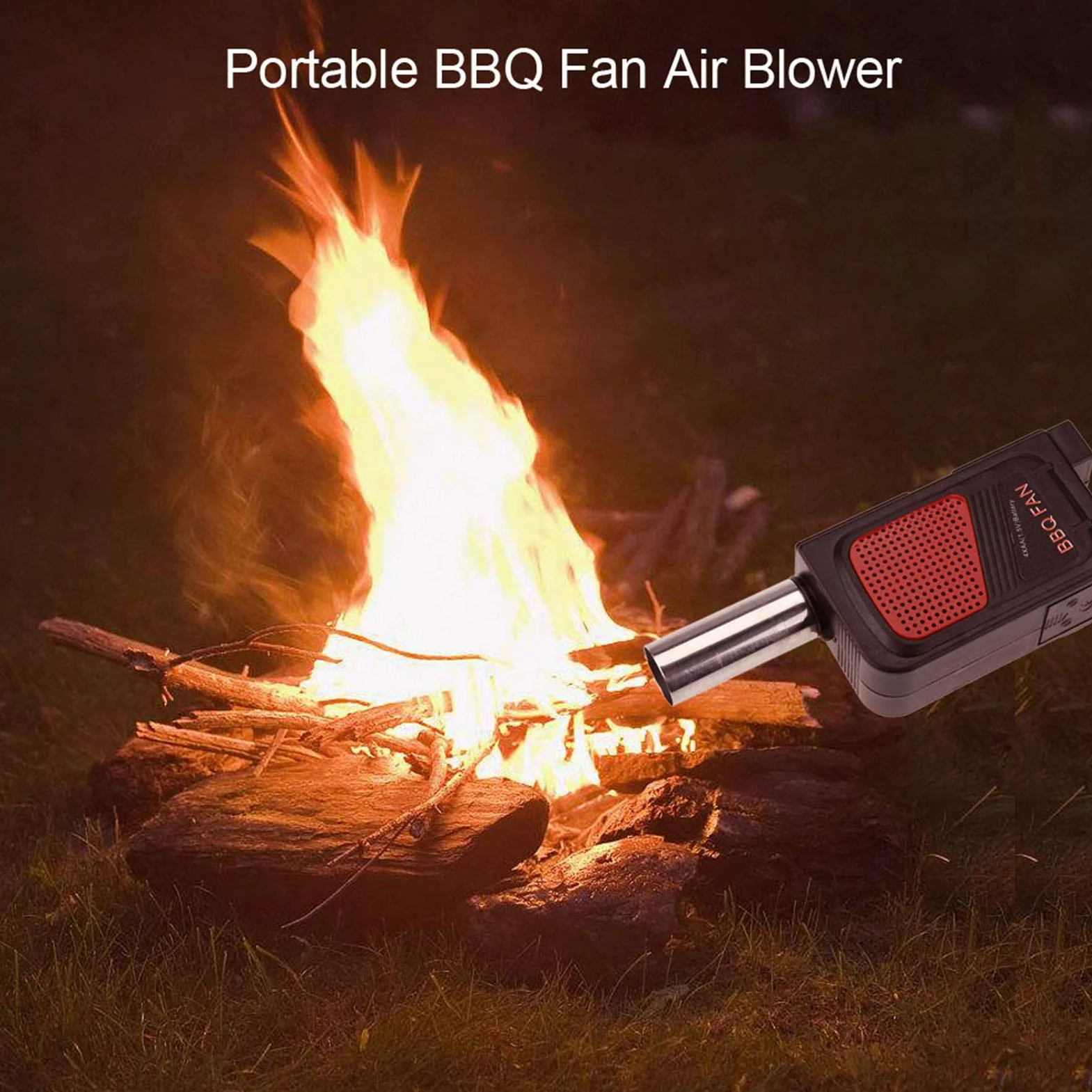 Haofy Wentylator do grilla Dmuchawa do grilla ręcznego, przenośny grill Elektryczny dmuchawa powietrza Narzędzie przeciwpożarowe do gotowania na świeżym powietrzu, piknik, kemping