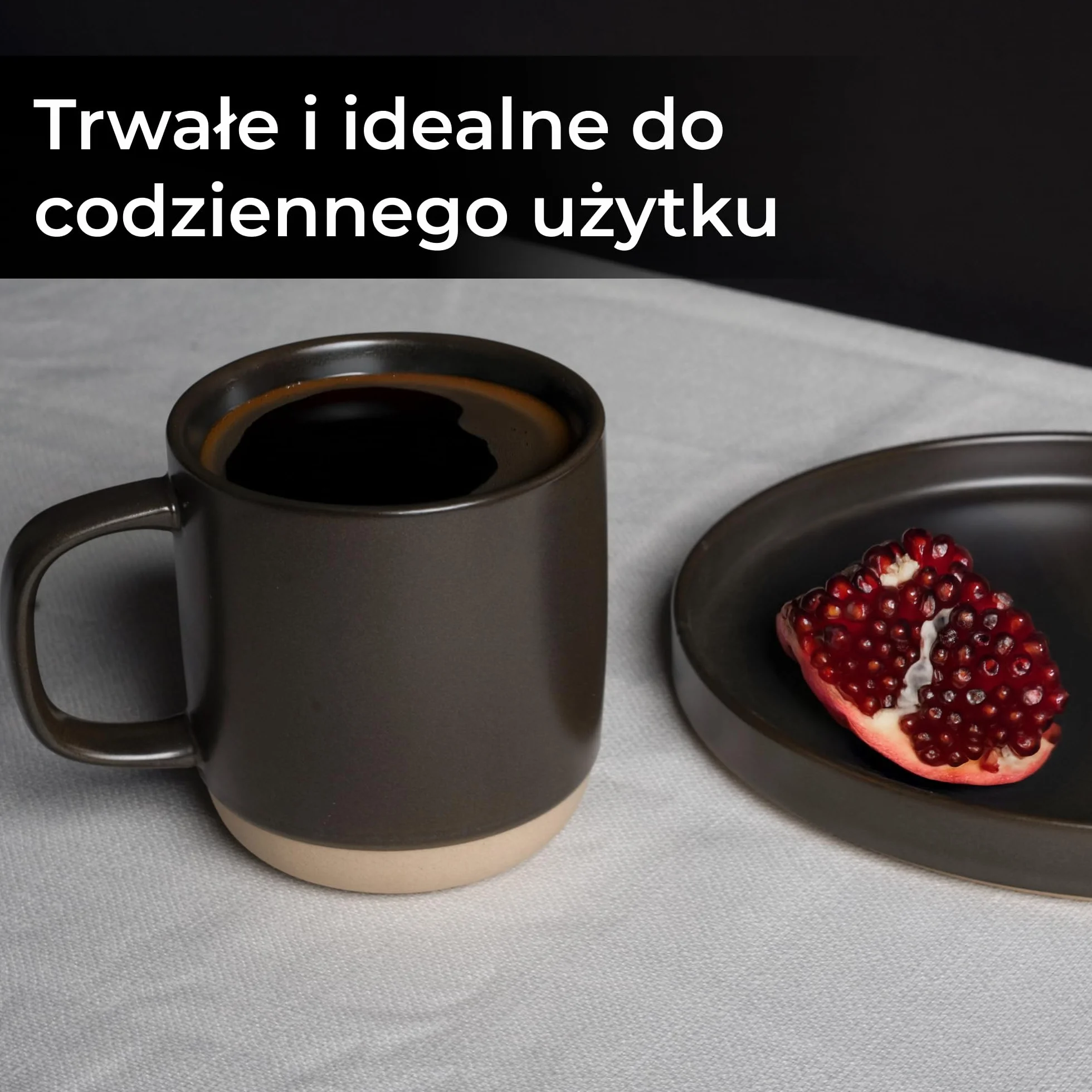 MIAMIO – Zestaw 4 Kubków do Kawy/Ceramiczne Filiżanki na Kawę (500 ml), Cappuccino, Latte Macchiato, Herbatę, Espresso/Można Myć w Zmywarce i Używać – Kolekcja Sierra (Ciemny, Kubki (4x))