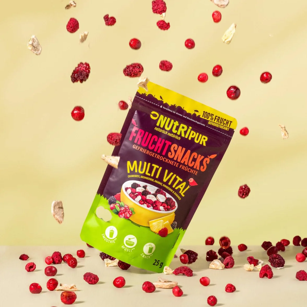Mieszanka owoców mrożonych Multi Vital 100 g suszone jagody bez cukru 100% owoców