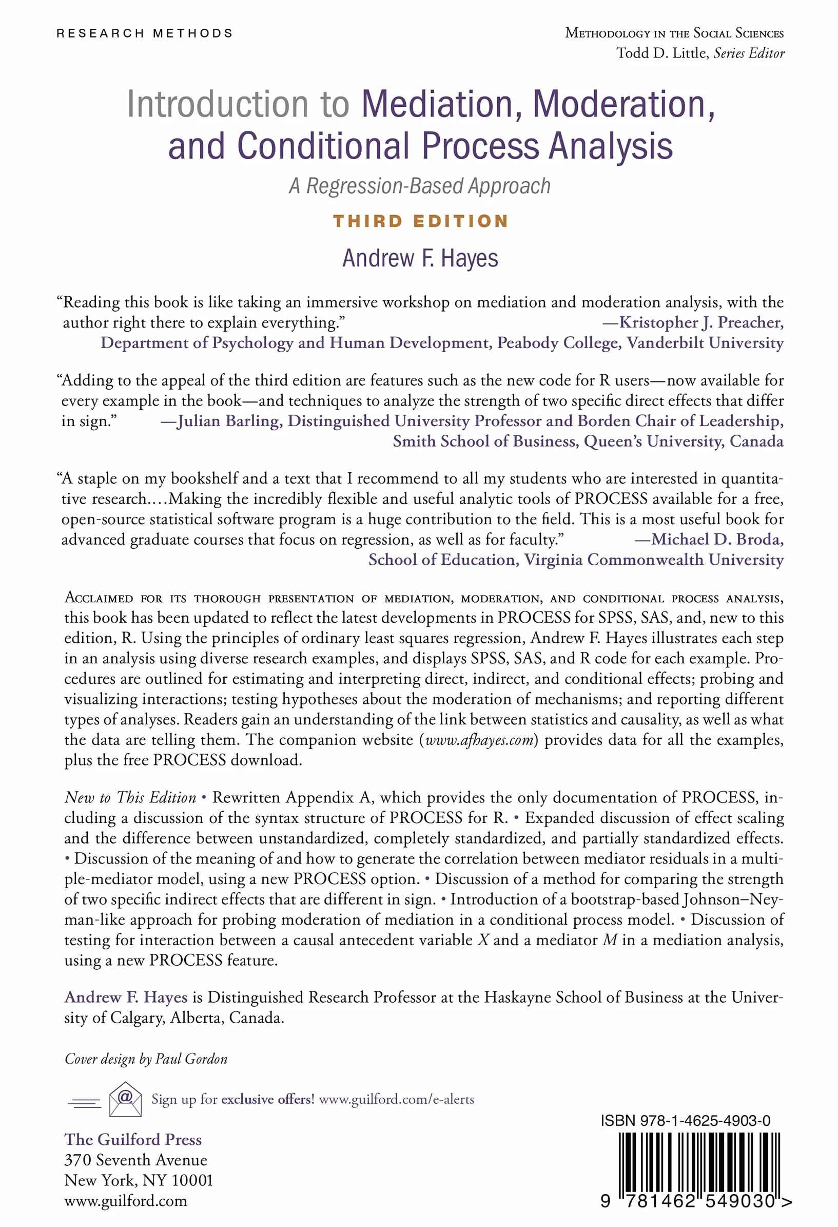 Introduction to Mediation, Moderation, and Conditional Process Analysis, Third Edition: A Regression-Based Approach