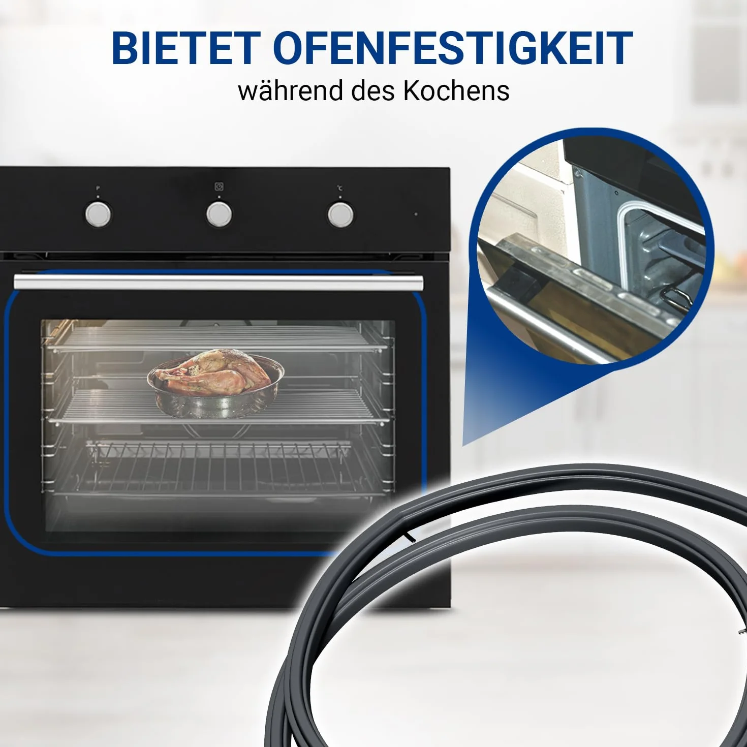 VIOKS Uszczelka do drzwi piekarnika gumowa 480 x 360 mm z 4 haczykami do Miele Imperial 6432220