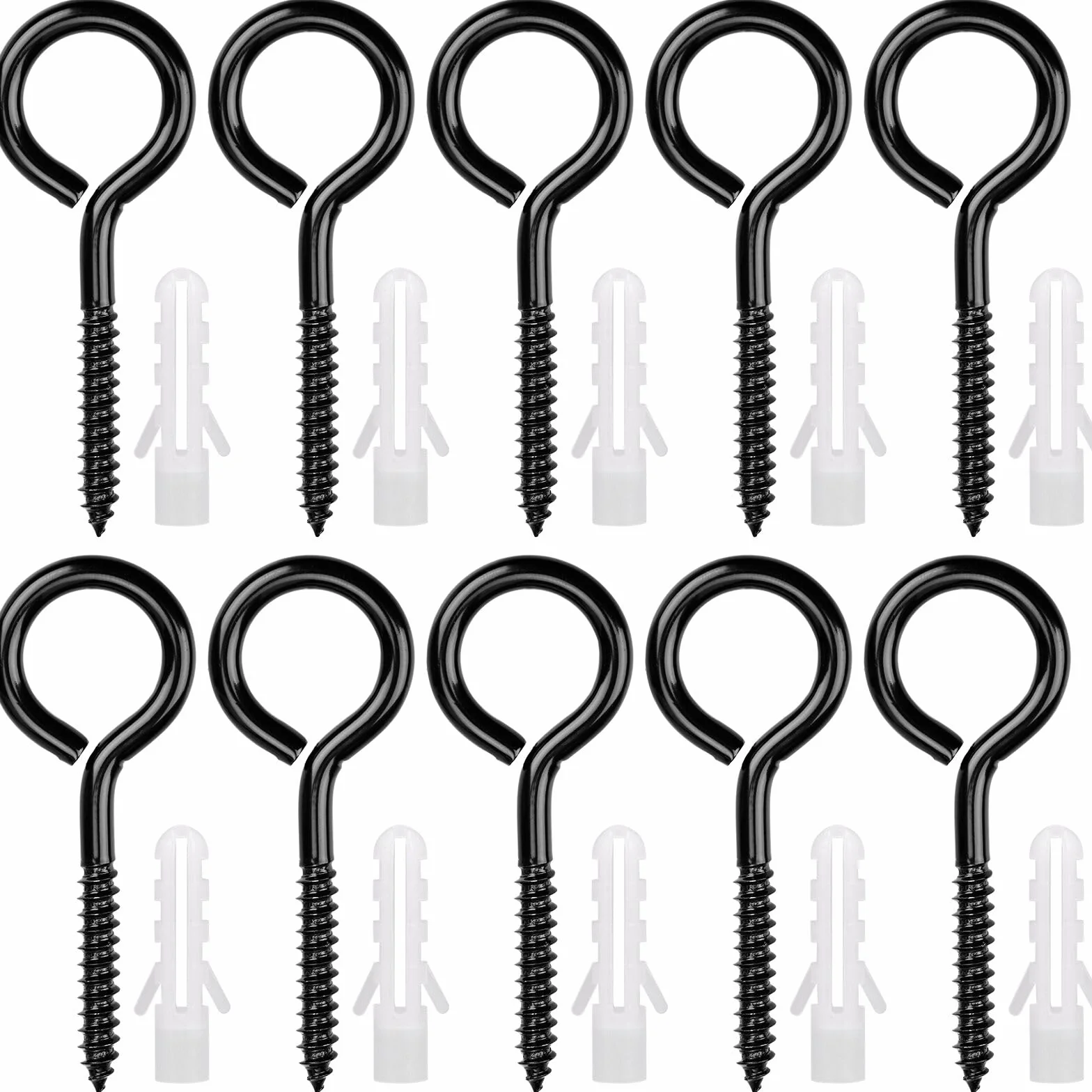 10 sztuk śrub oczkowych ze stali nierdzewnej M6 x 80 mm, oczka śrubowe Heavy Duty, duże śruby pierścieniowe, haki oczkowe, haki śrubowe do hamaków, markiz, krzeseł bujanych, kabli stałych