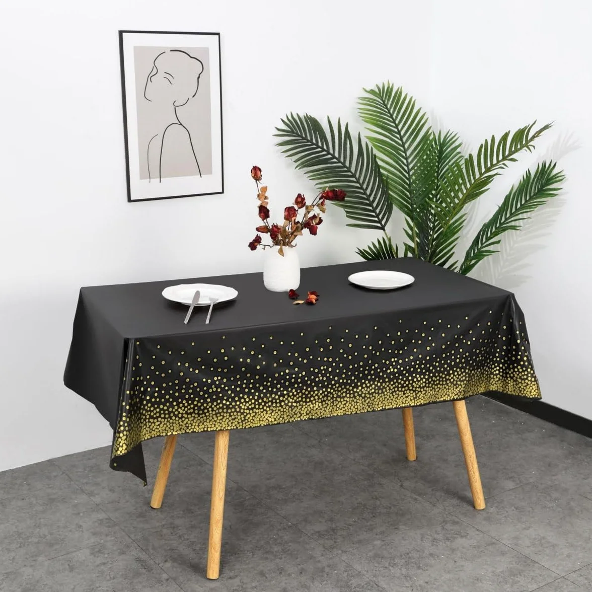 CEILIWEN obrusy jednorazowe 274 x 137 cm czarno-złote 10 sztuk
