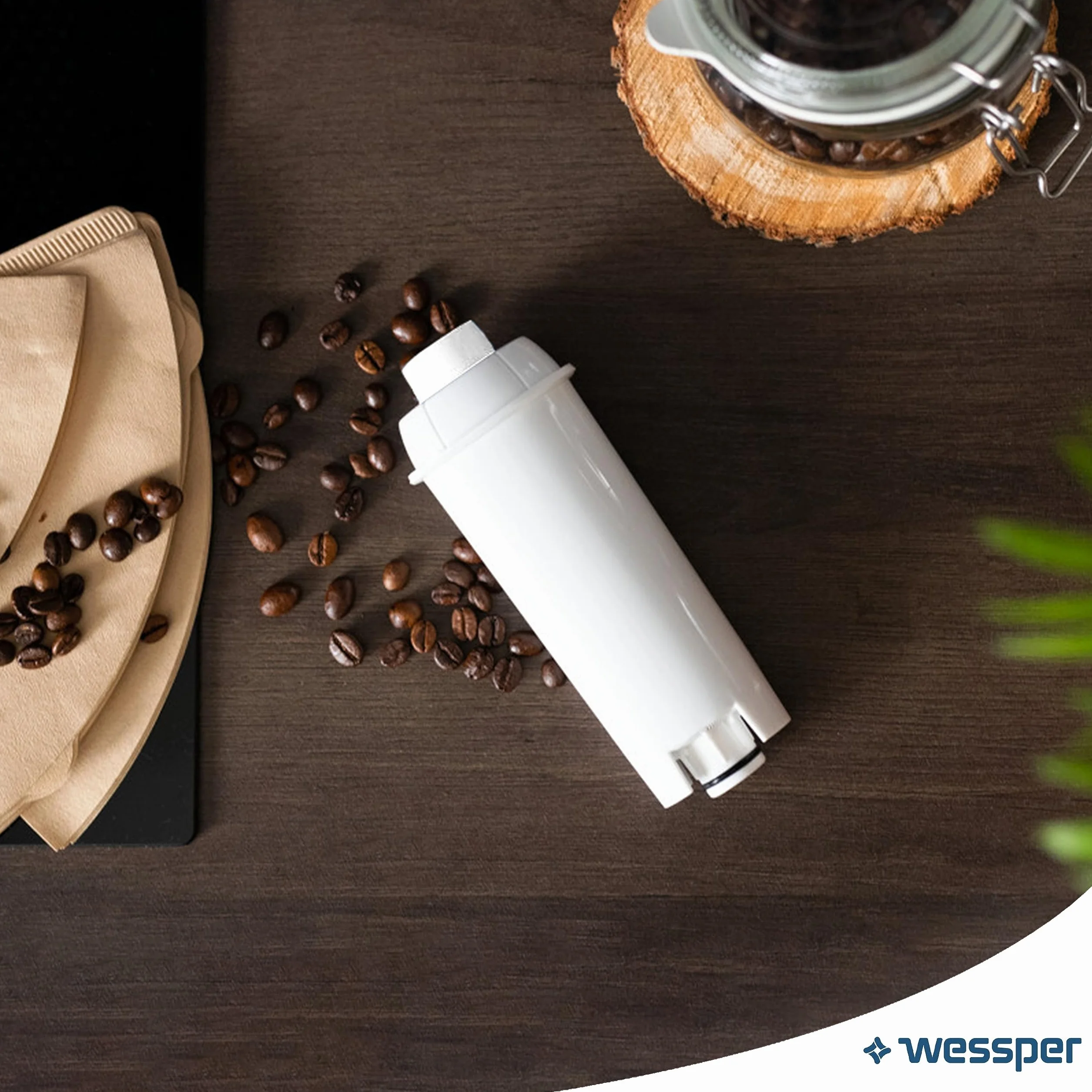 Wessper Aqua Lunga Filtr wody do ekspresu do kawy Delonghi DLSC002, SER3017 & 5513292811 - kompatybilny z ECAM, ESAM, ETAM, seria SECAM (2 sztuki)