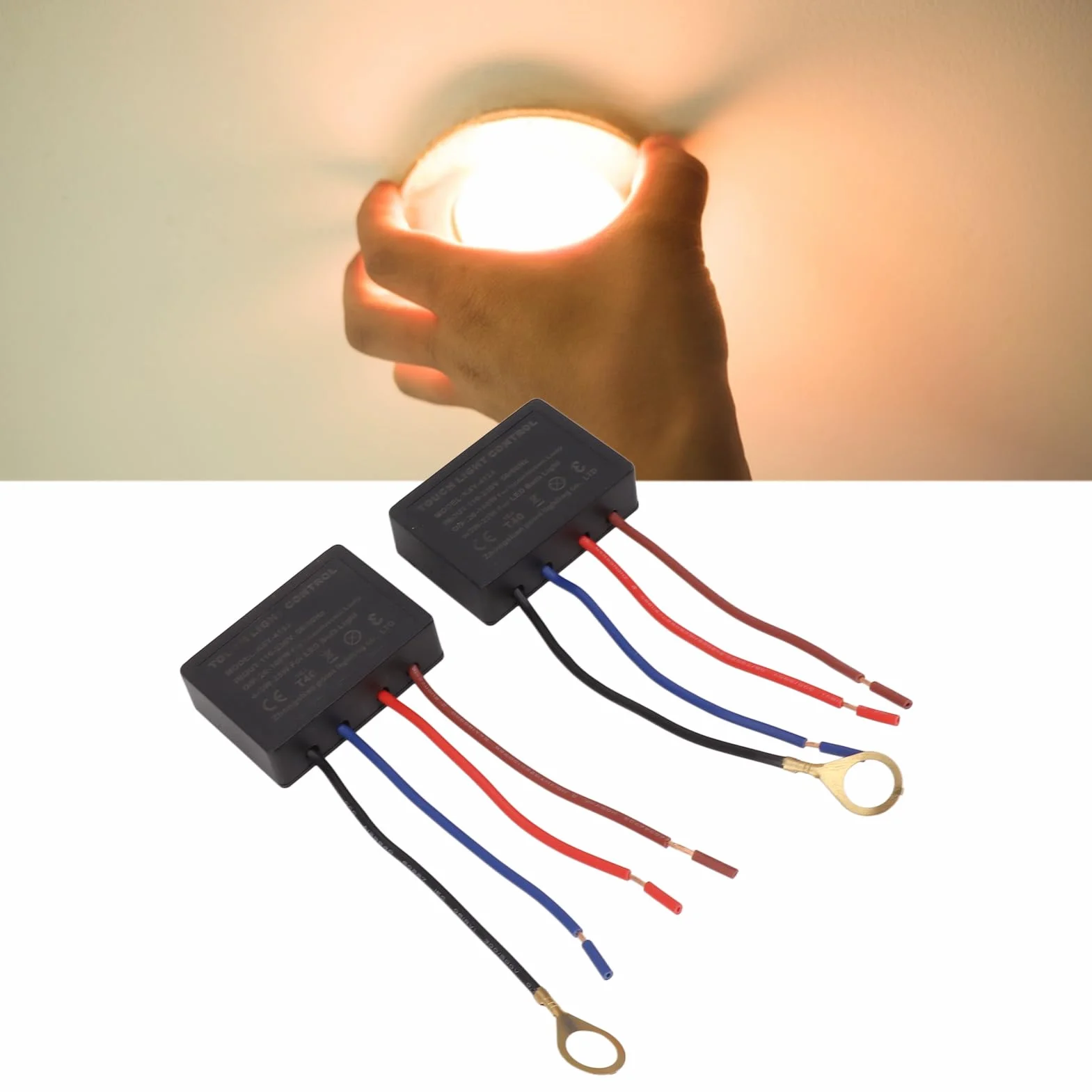 3-kierunkowy ściemniacz z Czujnikiem Dotykowym, Dotykowy Włącznik Lampy z Zapasowym Czujnikiem, do żarówek LED 15W-80W 110-230V