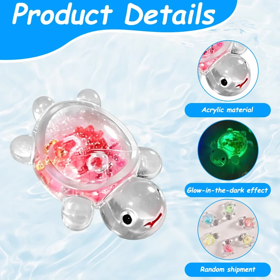 20 sztuk mini świecących żółwi z żywicy – kolorowe miniaturowe świecące żółwie, miniaturowe figurki, "zrób to sam", dekoracja do akwarium, ogrodu, doniczki, biurka i dekoracji domu