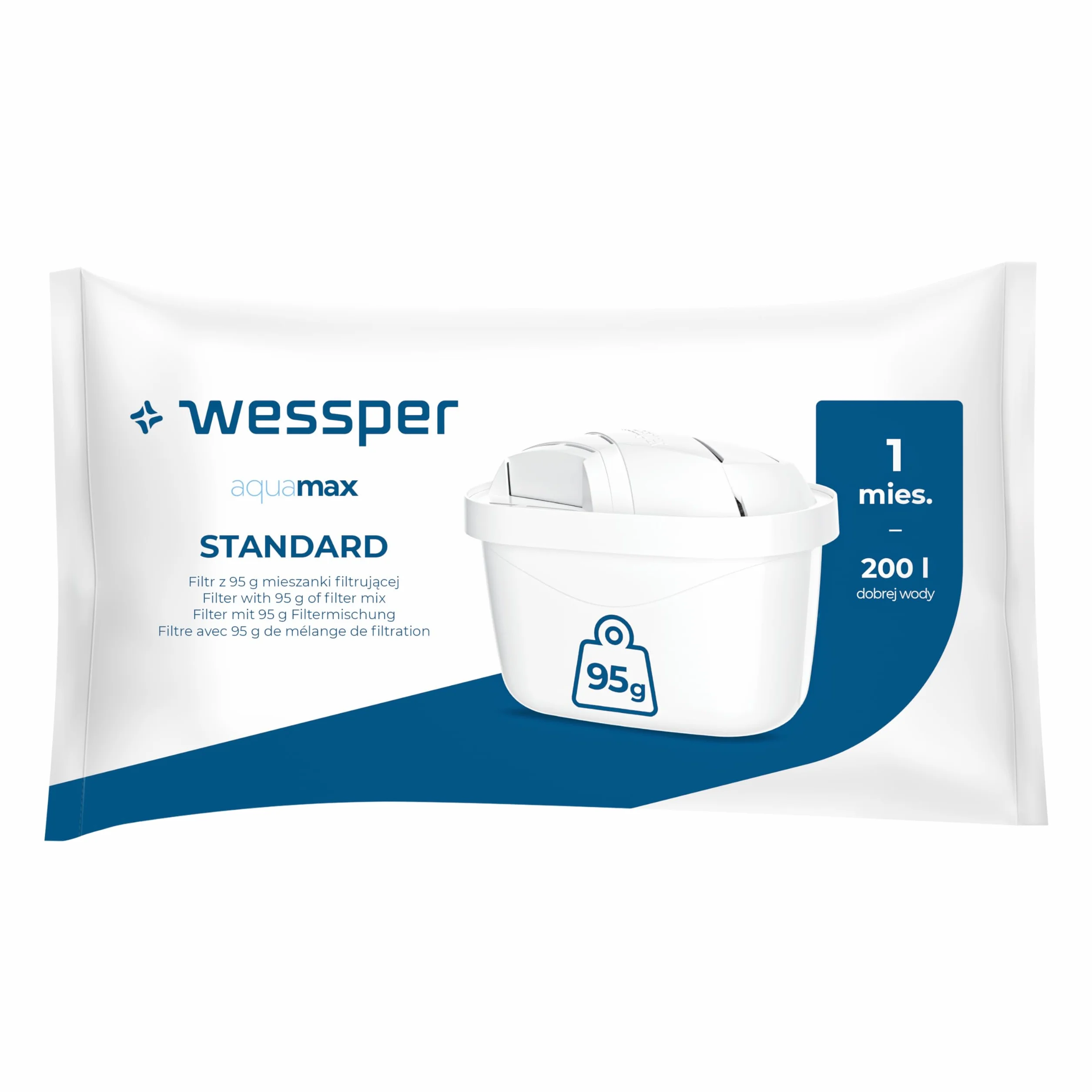 Wessper Filtry do Dzbanka Filtrującego Wodę, Redukcja Chloru i Metali Ciężkich, Zamienniki Dafi Unimax Aquaphor A5 BRITA Maxtra+ PHILIPS AWP212/10, Zestaw 4 Sztuk