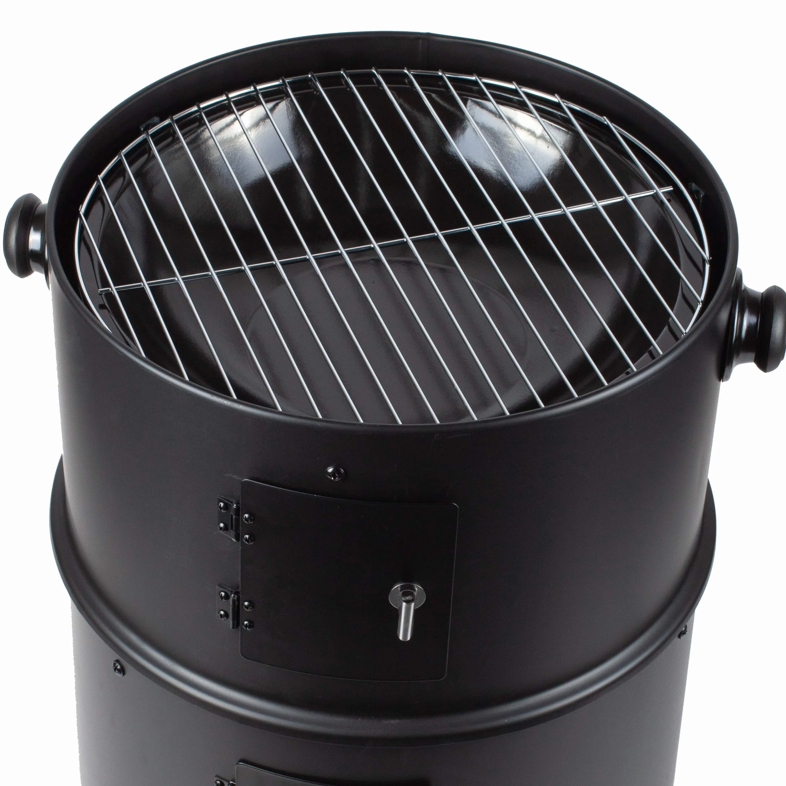 GrillMaster Grill Węglowy SmokeHouse GM8000 + Wędzarnia + Termometr, Ogrodowy, Wędzenie, Gotowanie na Parze, Dwie Misy, Funkcja Paleniska