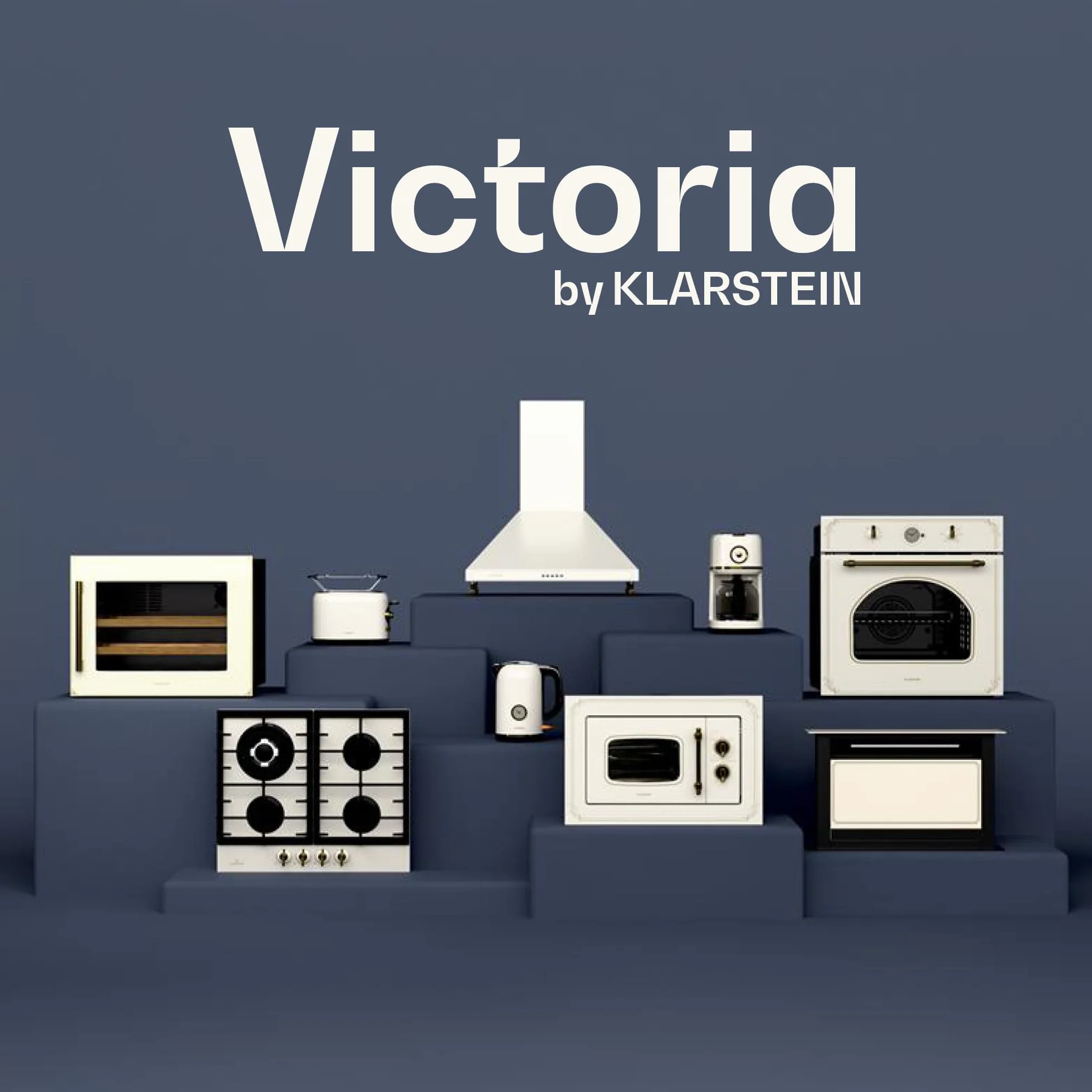 Klarstein Victoria okap ścienny retro 645 m³/h 60 cm kość słoniowa