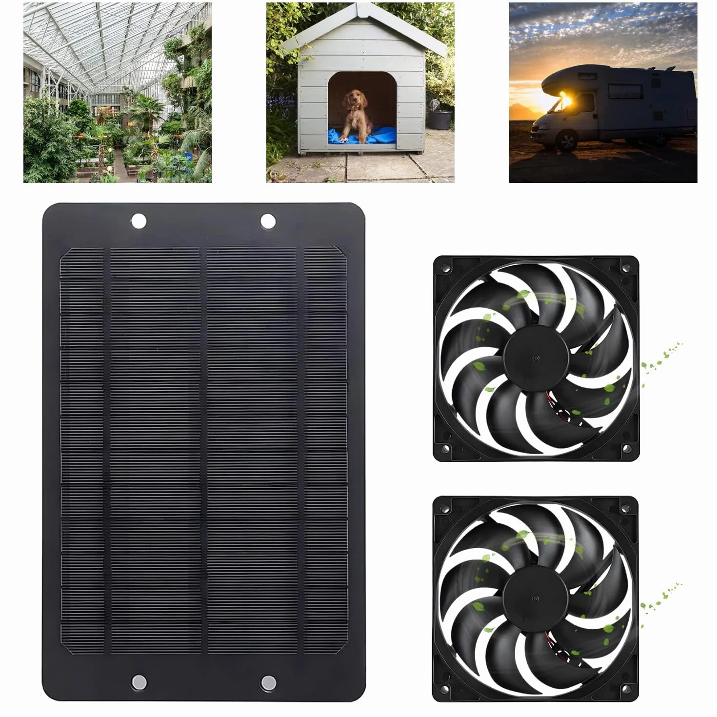 Solarny Wentylator Wyciągowy 12 V 10 W, Podwójny Wodoszczelny z Paneli Słonecznych do Małych Kurników, Szklarni, Szopy, Domków dla Zwierząt