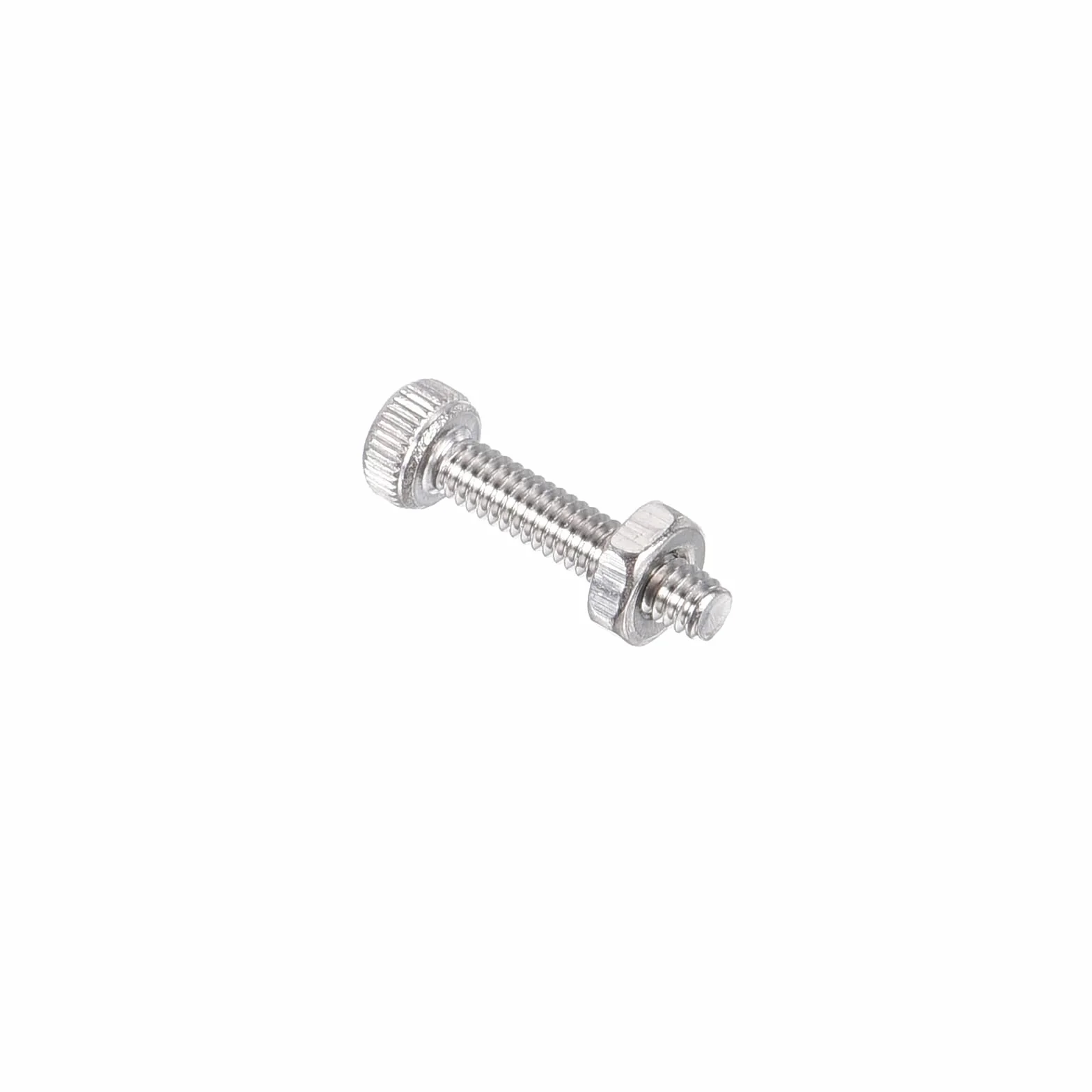 QUARKZMAN Śruby z łbem sześciokątnym M2x10mm z nakrętką radełkowaną, zestaw 20 sztuk ze stali nierdzewnej do urządzeń gospodarstwa domowego i sprzętu biurowego, [srebrny odcień]