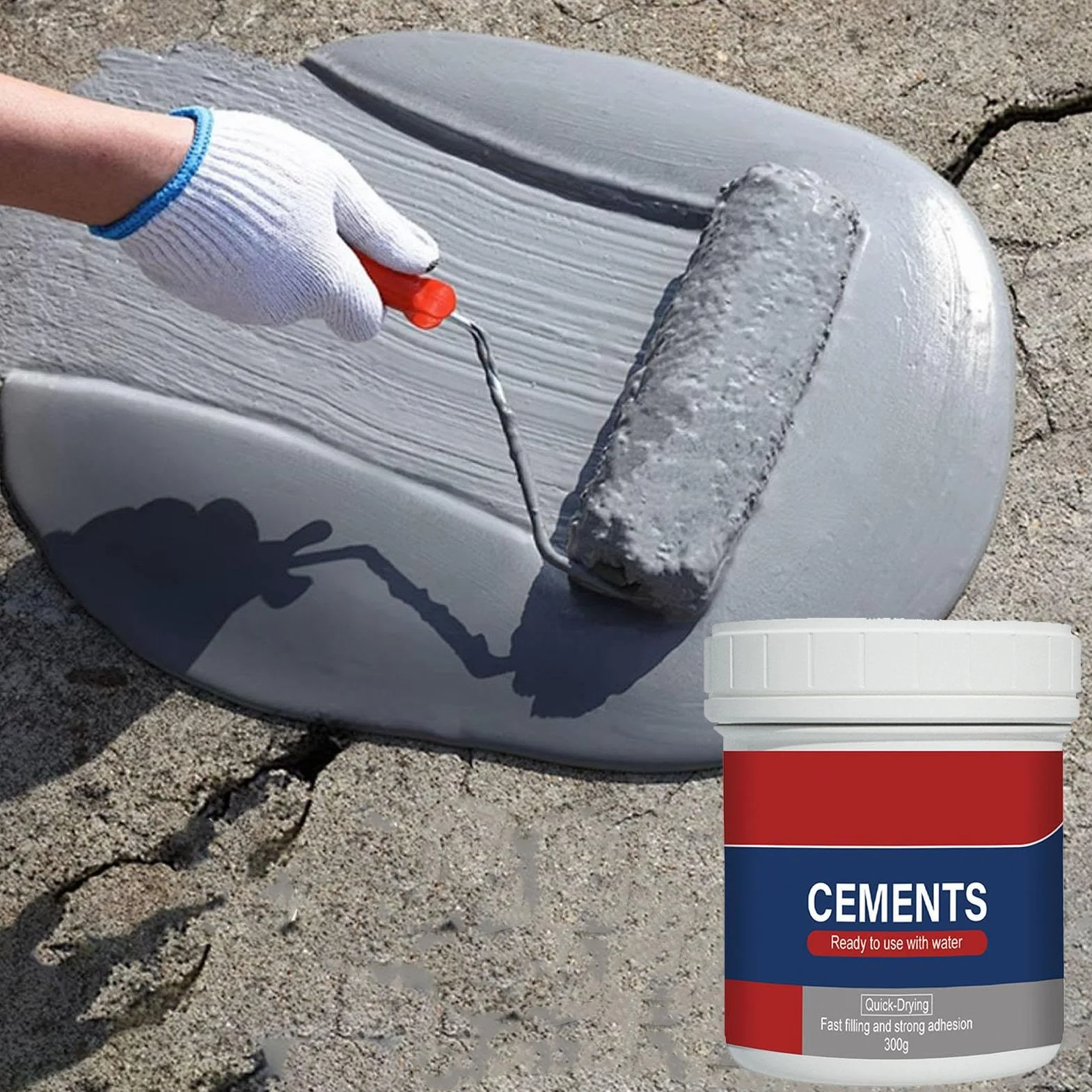 Łatki cementowe, naprawa betonu, wypełniacz otworów betonowych – wodoodporny cement naprawczy zapobiegający pękaniu, wypełniacz cementowy i uszczelniacz, odporny na warunki atmosferyczne