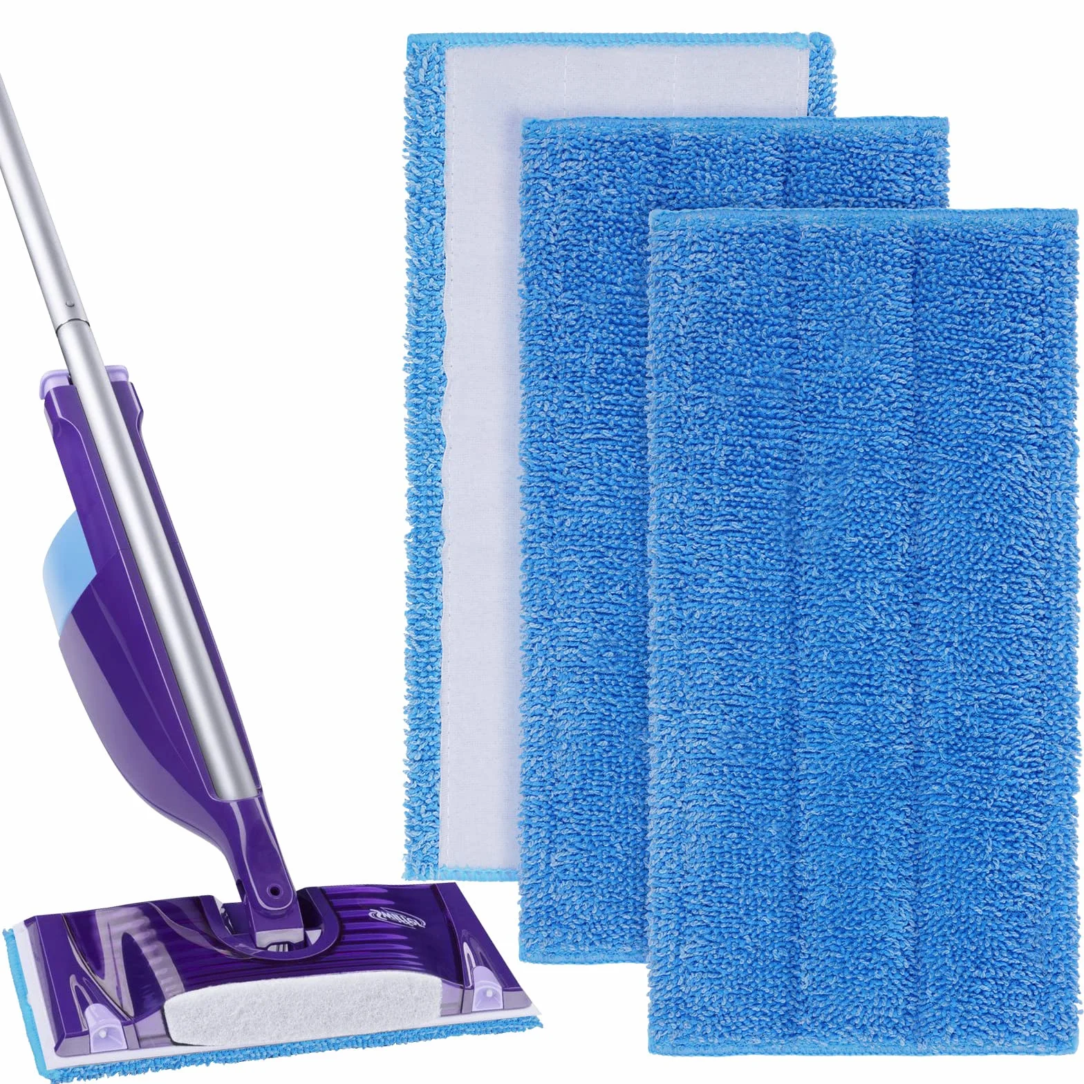Vicloon podkładek czyszczących z mikrofibry do Swiffer WetJet, 3 szt Zamiennik mopa do Swiffer WetJet Zmywalny w sprayu Mop z mikrofibry do czyszczenia podłóg