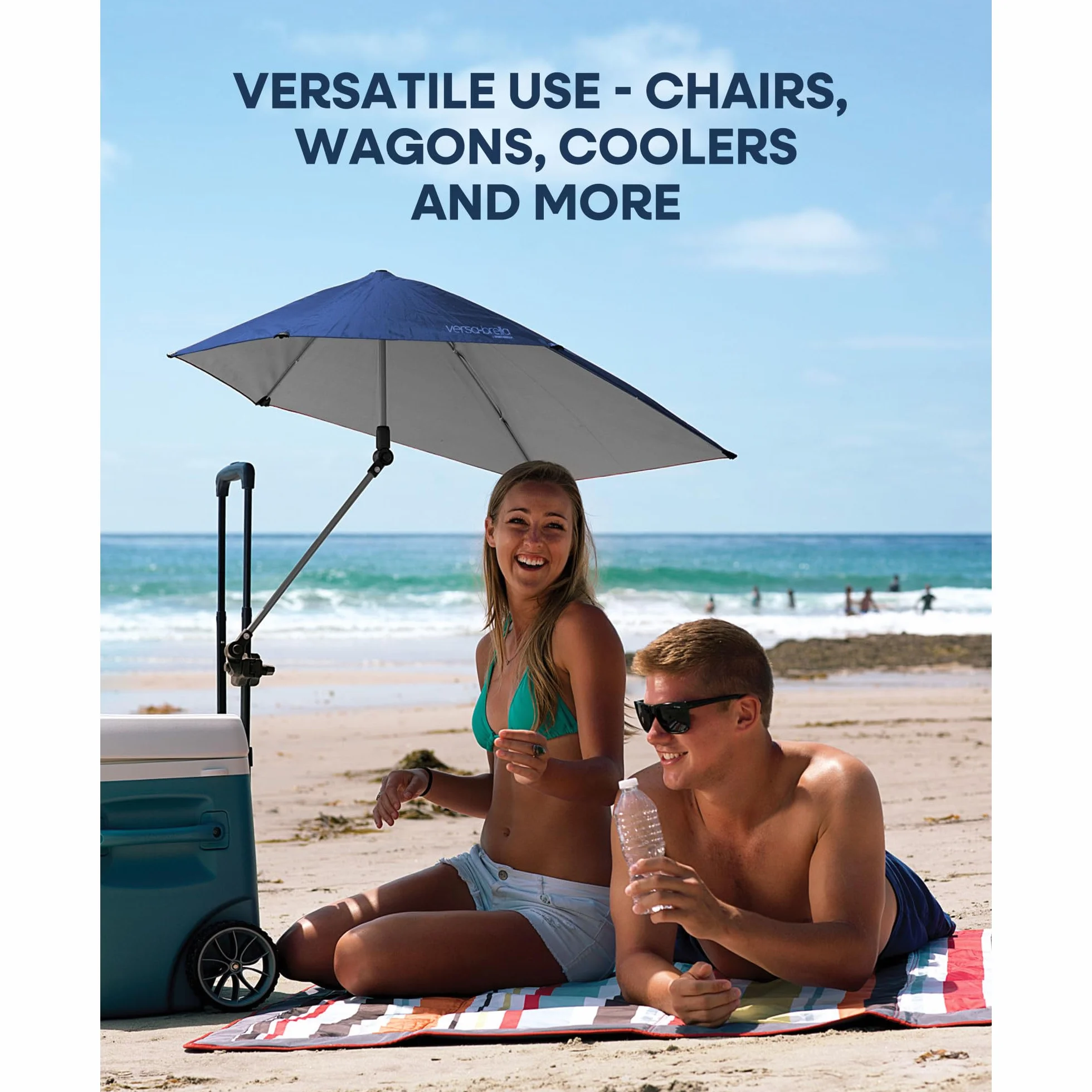 Sport-Brella Versa-Brella SPF 50+ regulowany parasol z uniwersalnym zaciskiem, Versa Navy