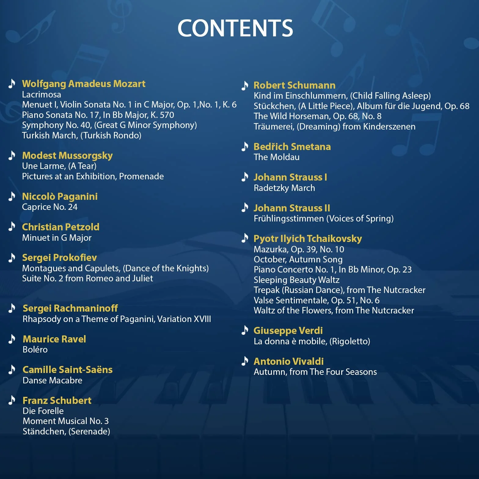 Classical Piano Masterpieces. Piano Sheet Music Book with 65 Pieces of Classical Music for Intermediate Players (+Free Audio)