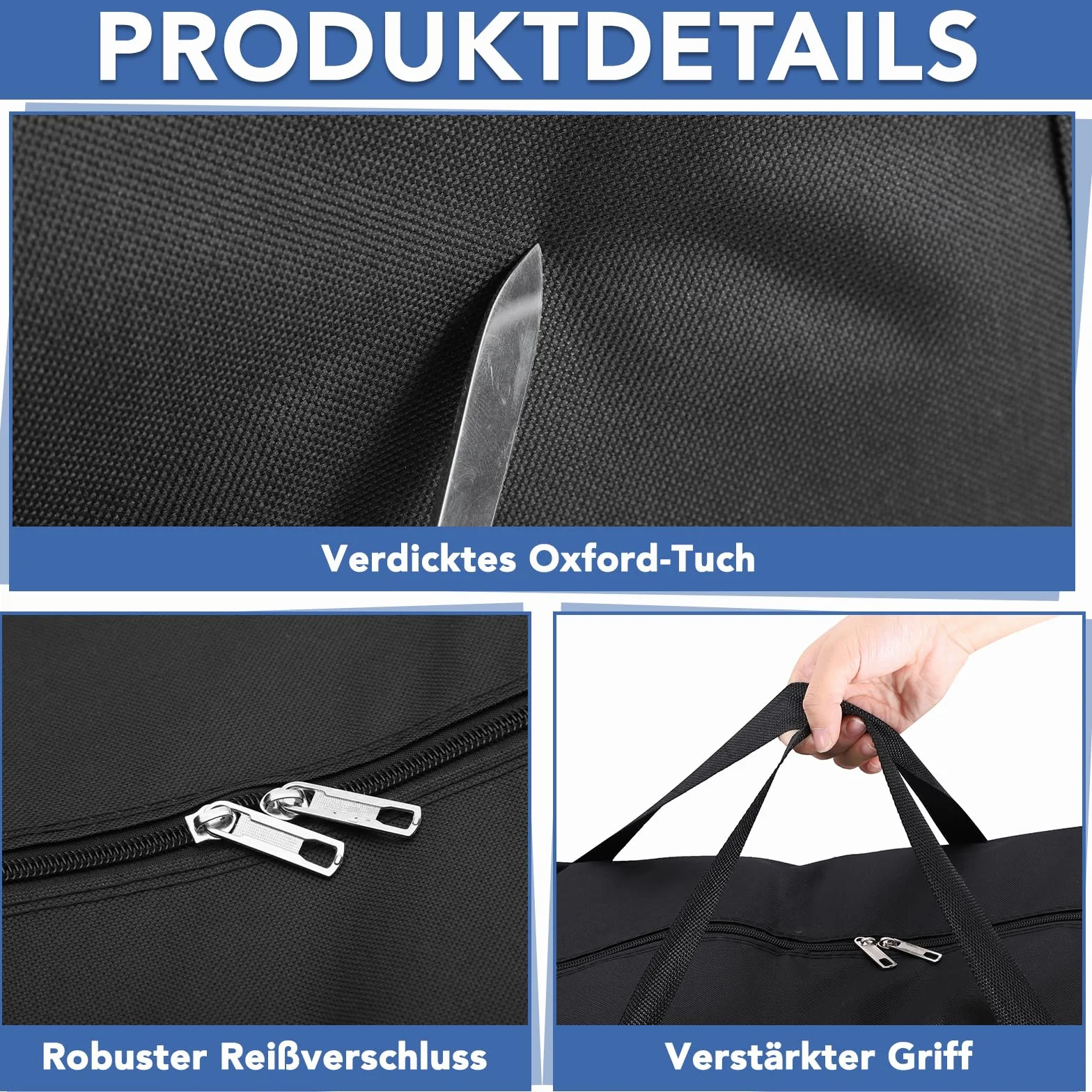 Dntorx 2 sztuki duża torba do przechowywania, 90 l, Oxford Heavy-Duty, duża torba do przeprowadzki, z zamkiem błyskawicznym, uchwyt, torba podróżna, torba do przenoszenia, na kemping, pościel, do