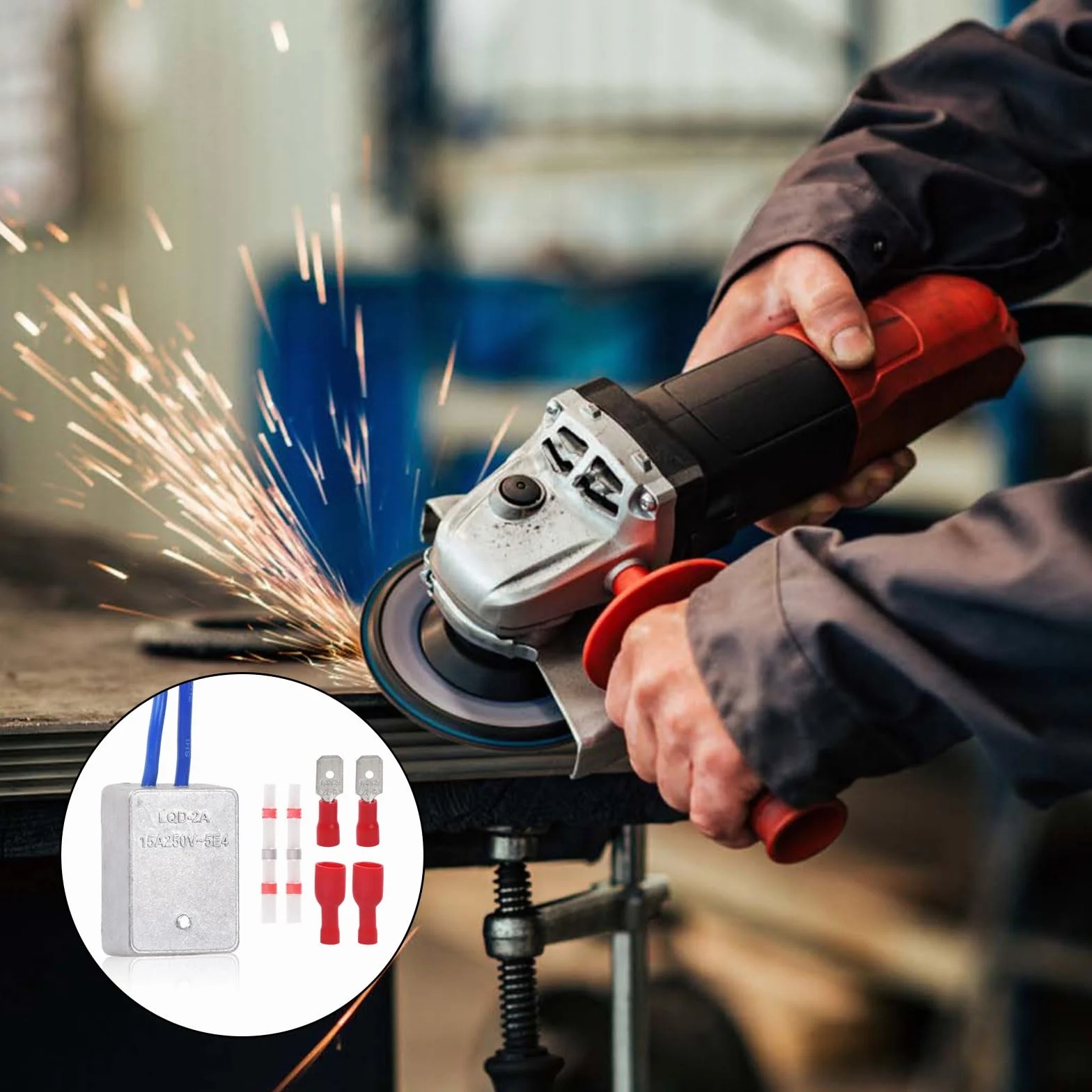 Joyan Zestaw modułów łagodnego startu, rezystor łagodnego rozruchu, moduł łagodnego rozruchu 230 V 15 A do elektronarzędzi takich jak piły tarczowe, piły ukośne, ręczne piły tarczowe, szlifierki