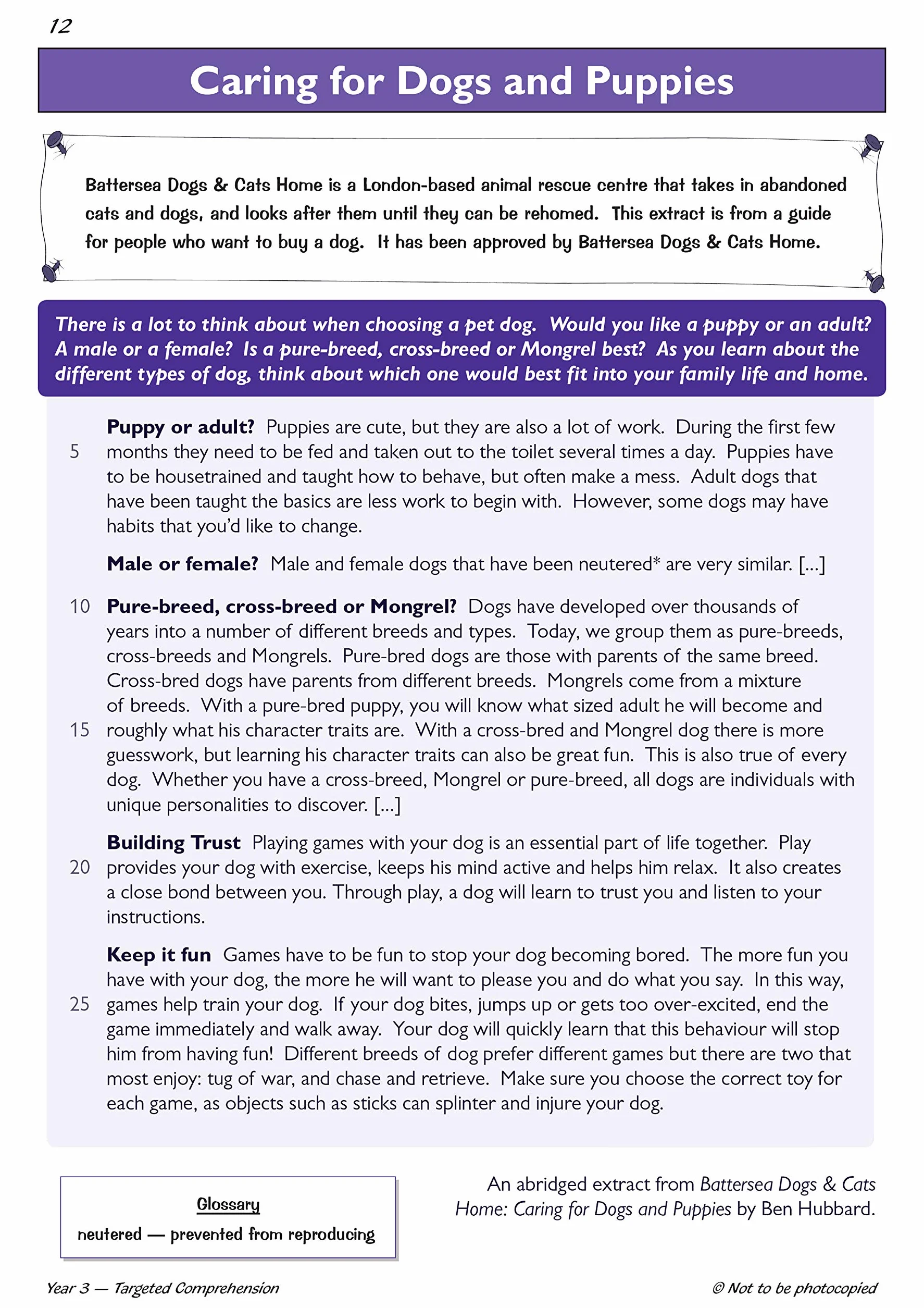 KS2 English Year 3 Reading Comprehension Targeted Question Book - Book 2 (with Answers)