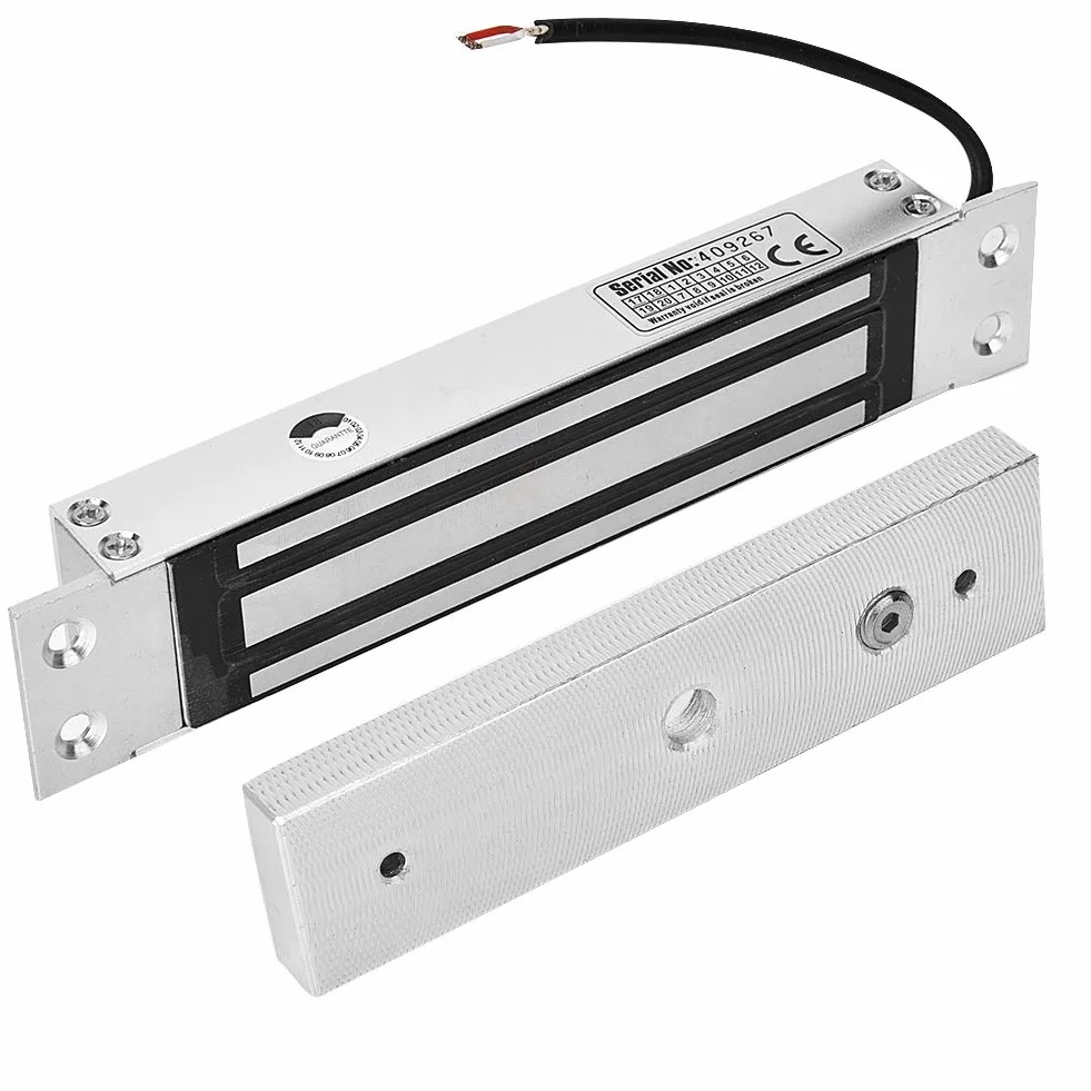 BuyWeek Elektryczny zamek magnetyczny, zamek elektromagnetyczny, DC 12 V, 180 kg, stop aluminium do systemu kontroli dostępu