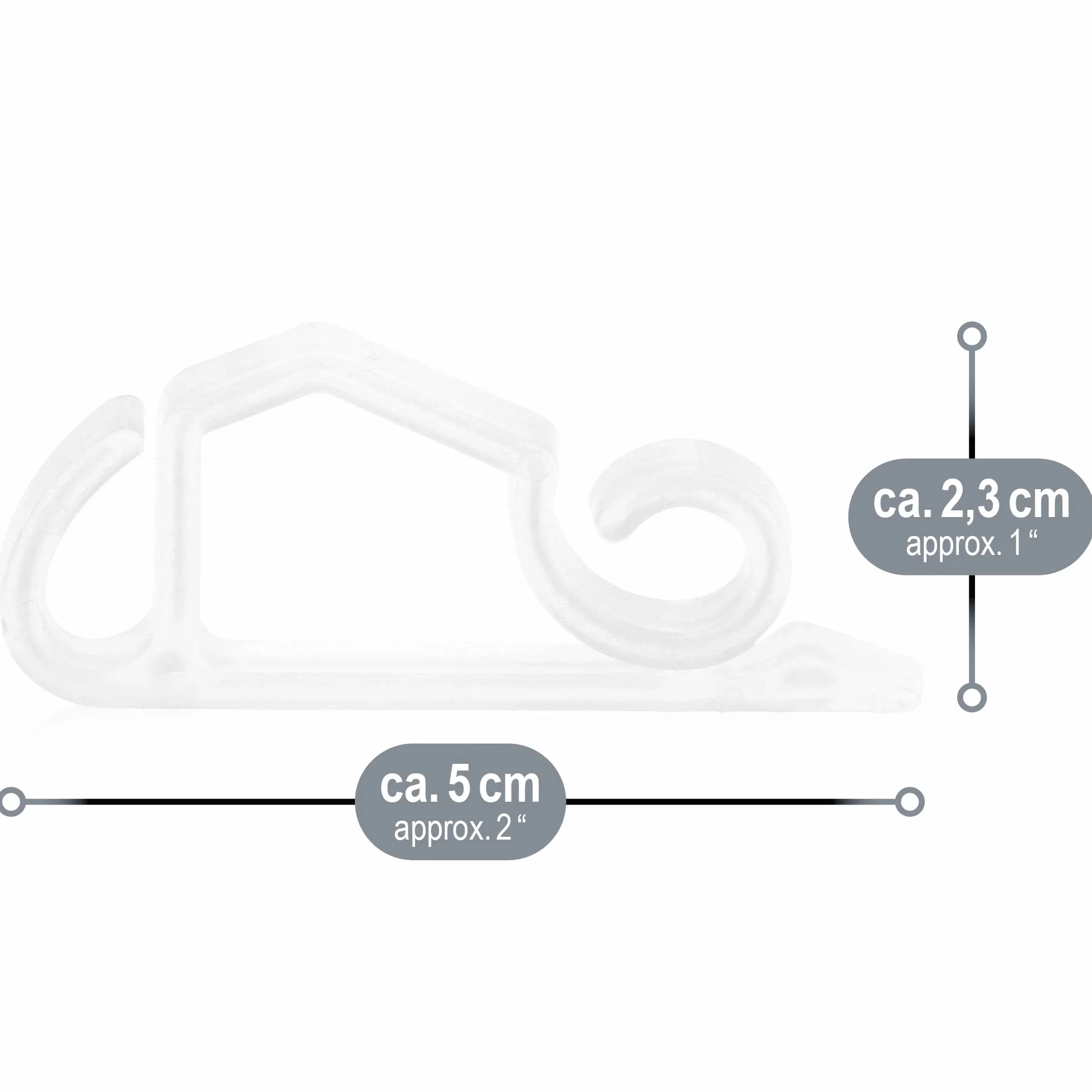COM-FOUR® 50x haki do lampek choinkowych - plastikowe haczyki - mocowanie do zewnetrznych lampek choinkowych