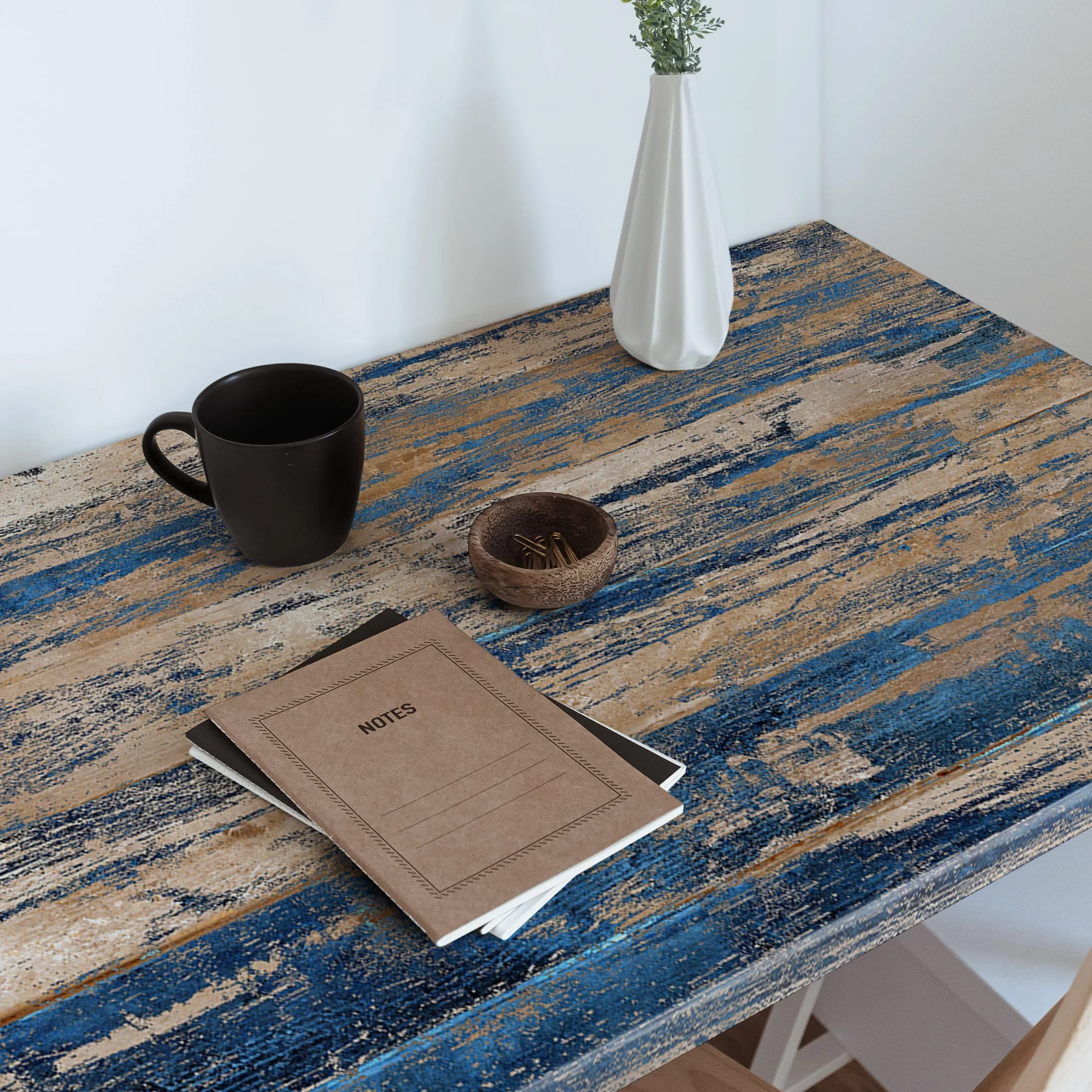 Wallfluent Matowa Okleina Meblowa na Meble do Mebli Dekoracyjna do Oklejenia Drzwi Szafek Stołów Folia Samoprzylepna 100x50 cm do Kuchni Salonu - Stary blat