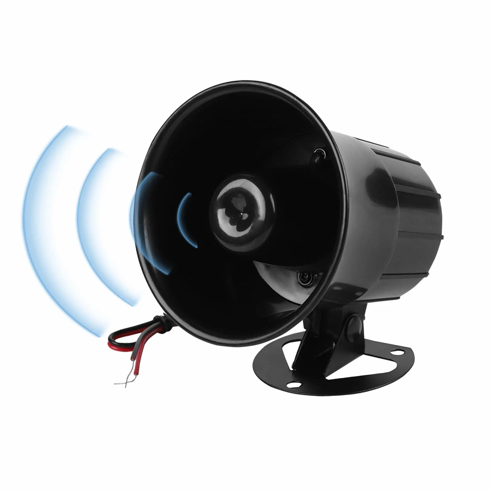 Sonew Przewodowy alarm DC 12 V, syrena klaksonowa do systemu ochrony domu, do użytku wewnątrz i na zewnątrz, ognioodporna 115 dB