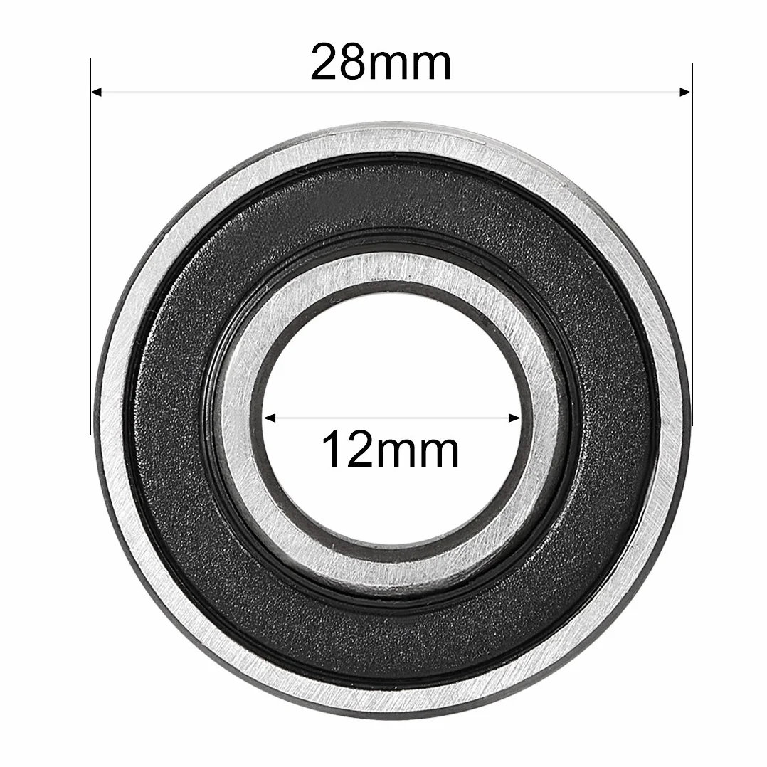 sourcing map 2 szt. łożysko kulkowe zwykłe 6001RS podwójnie uszczelnione 12 mm x 28 mm x 8 mm stal węglowa DE de