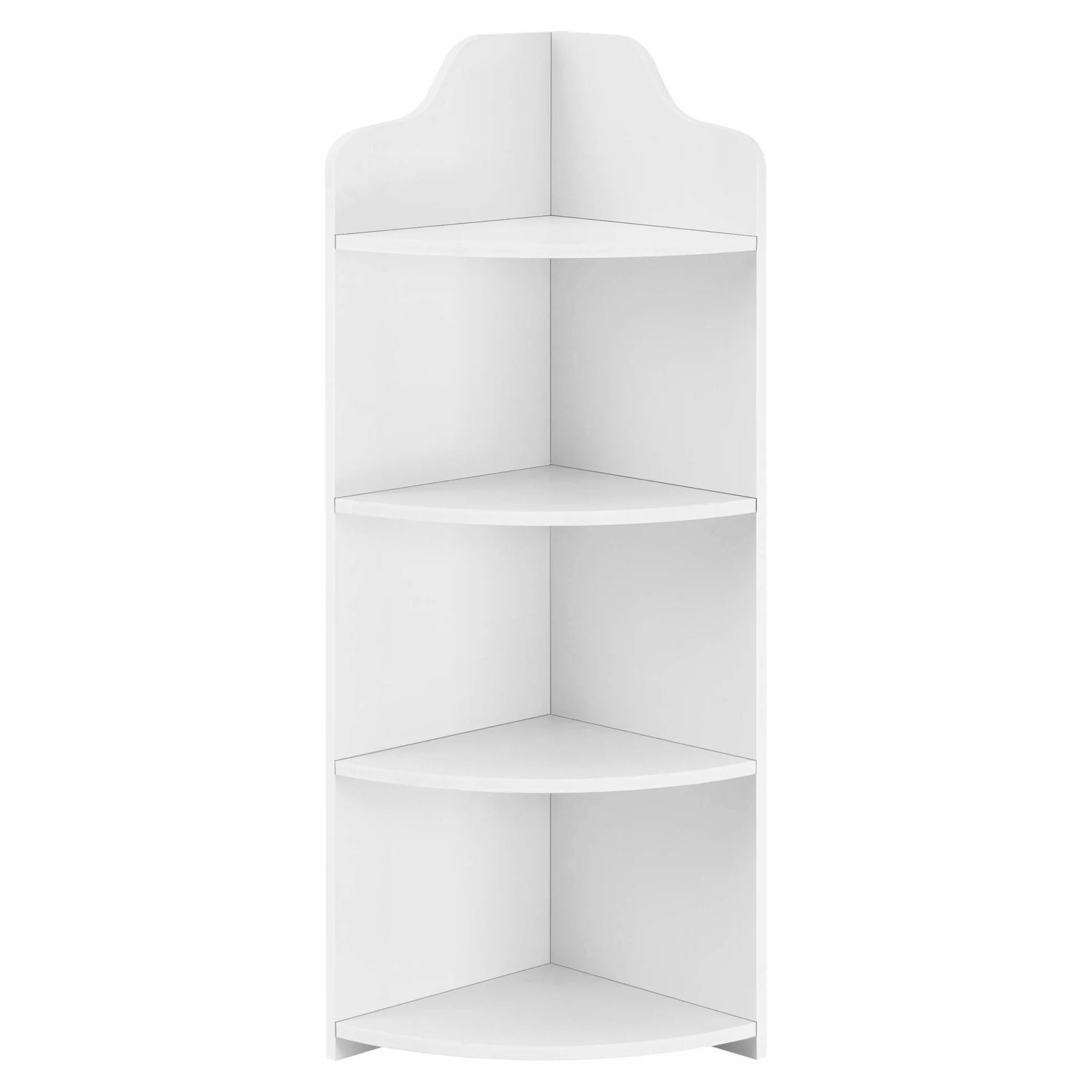 [en.casa] Regał narożny Bjurholm z 4 półkami, regał stojący, 90 x 28 x 28 cm, regał wnękowy z WPC biały