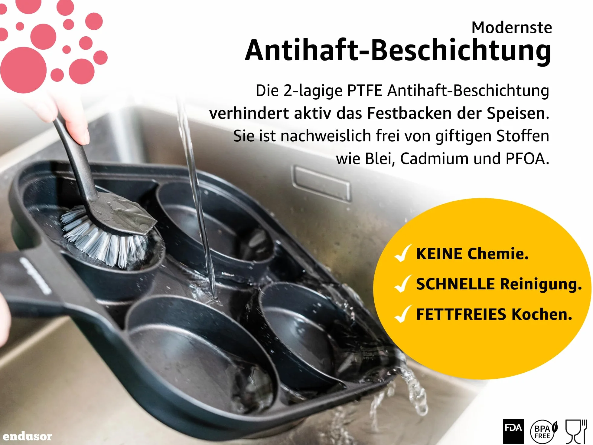 endusor Patelnia do jajek sadzonych, nadaje się do kuchenek indukcyjnych z pokrywką (27 cm) – patelnia do jajek i naleśników z powłoką zapobiegającą przywieraniu do [Indukcja Gaz Ceran Elektro] Egg