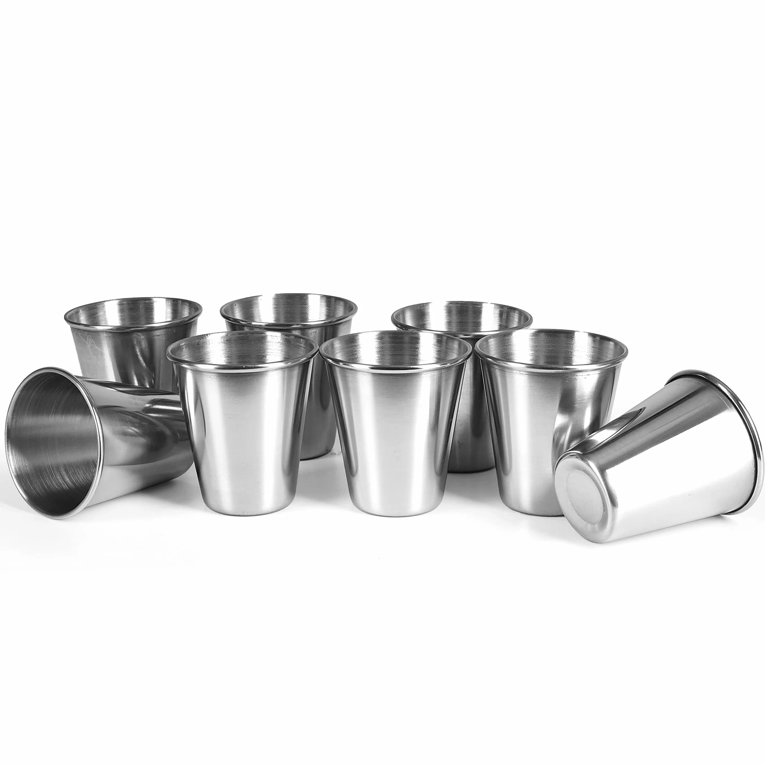 Kieliszki do shotów 60 ml ze stali nierdzewnej, 4 szt., srebrny, 6 cm wys. 5 cm śred.