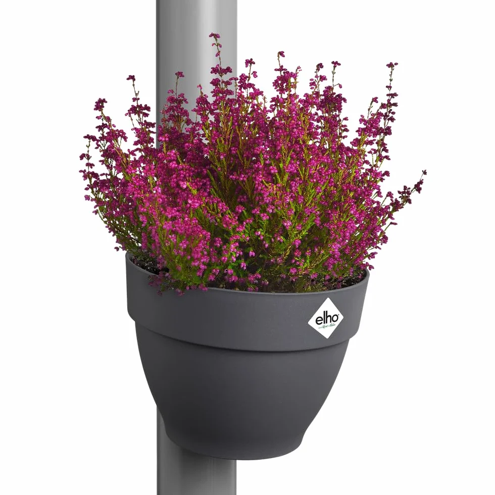 elho Vibia Campana Rura odpływowa Clicker 40, doniczka na kwiaty do użytku na zewnątrz, Ø 21,6 x wys. 16,3 cm, czarny/antracyt