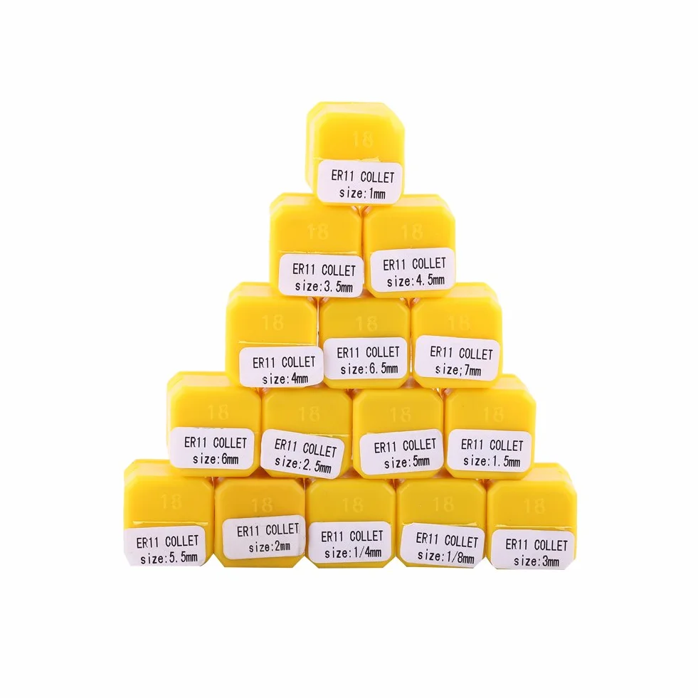 15 sztuk ER11 zestaw zacisków sprężynowych 1-7 mm 1/8" 1/4" do maszyn do grawerowania i frezowania