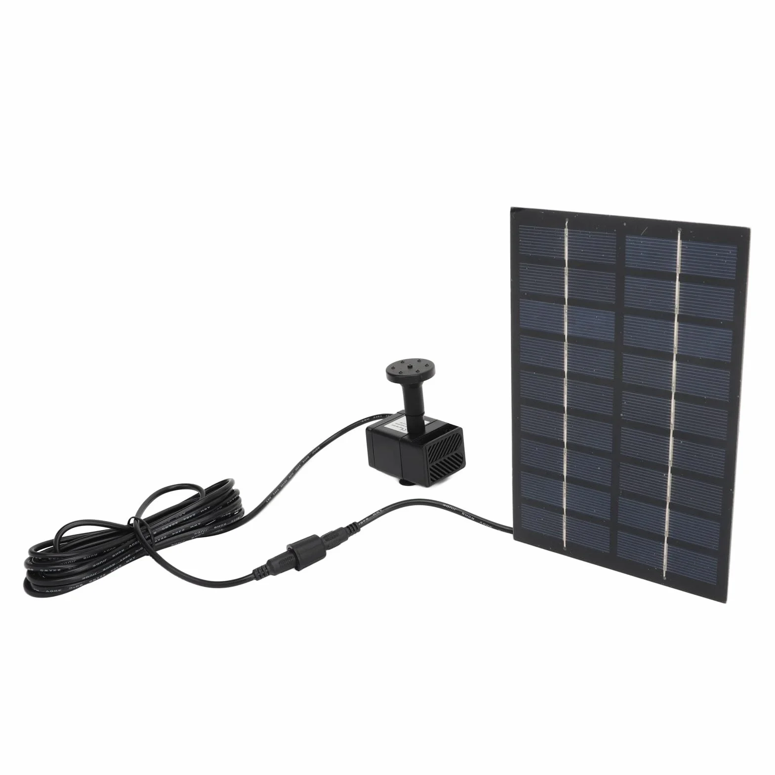 Fontanna Solarna, Zewnętrzna Solarna Pompa Wodna 1,8 W, łatwa W Montażu Fontanna Solarna z Panelem, 4 Dyszami i siatką filtracyjną zapobiegającą Zatykaniu do Kąpieli Ptaków, Stawów