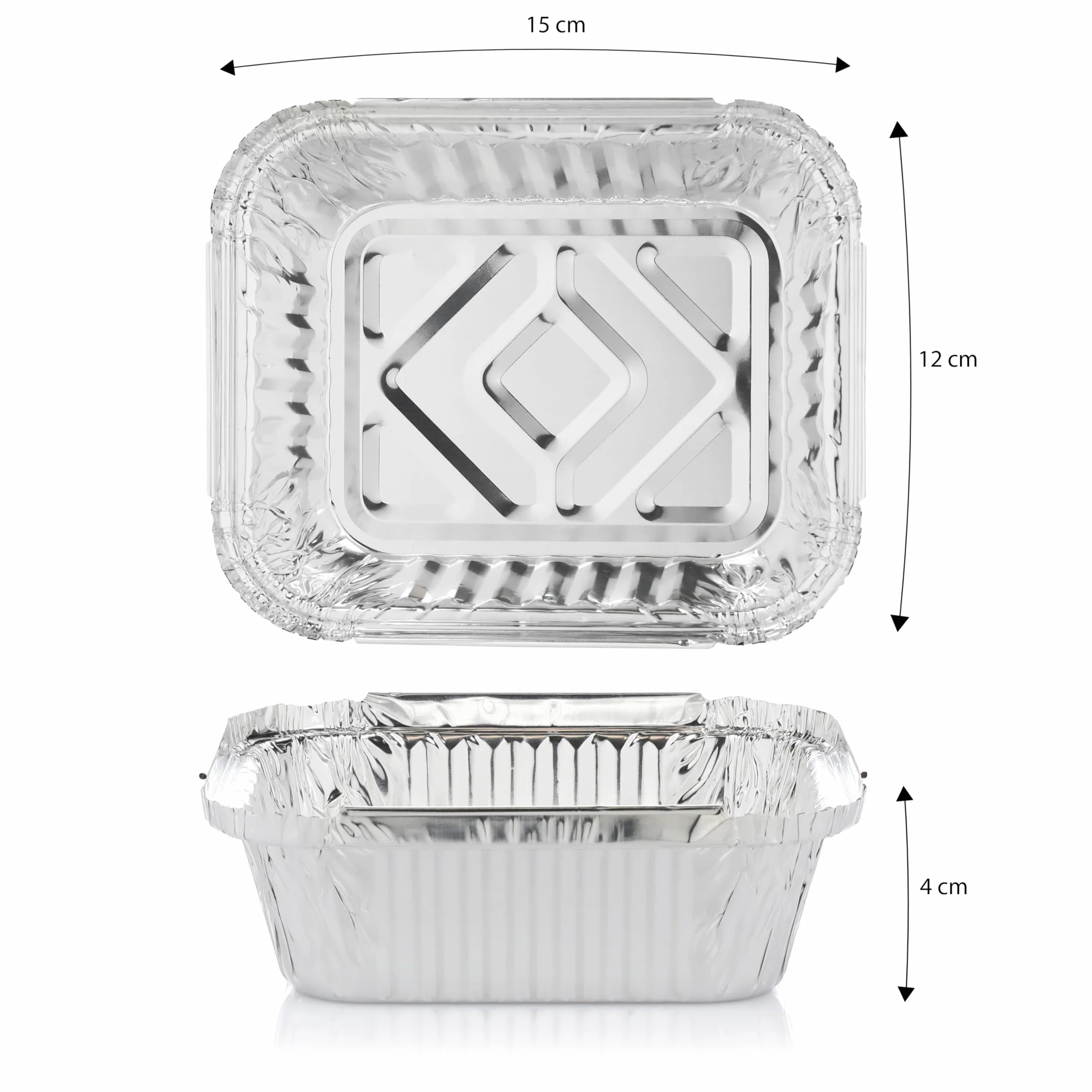 Vaily Aluminiowe tacki ociekowe, zestaw 20 sztuk, do grilla gazowego, węglowego i elektrycznego jako tacka na tłuszcz, 15 x 12 cm
