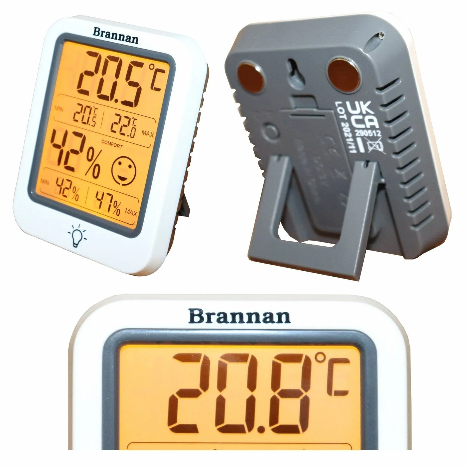 Cyfrowy termometr do wnętrz z dokładnym higrometrem temperatury otoczenia, maks. min nagrywania, podświetlany wyświetlacz LCD, do domu, biura, pokoju dziecięcego, szklarni