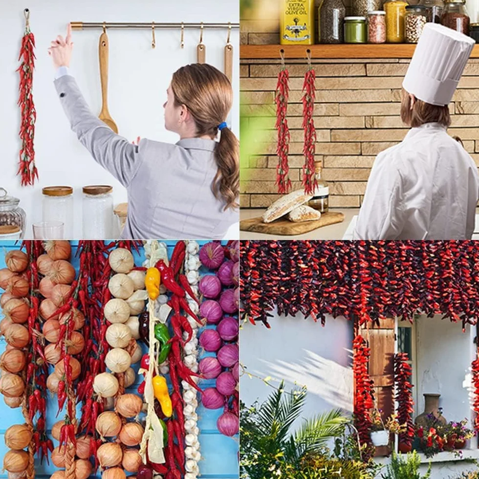 5 szt. Symulacja Sztuczne Realistyczne Fałszywe Warzywa Sztuczny Czosnek Czerwona Papryka Chili Fałszywe Warzywa Wisząca Linka Dekoracja Domu Kuchni Imprezy Ściany Rekwizyty Fotograficzne (Chili)
