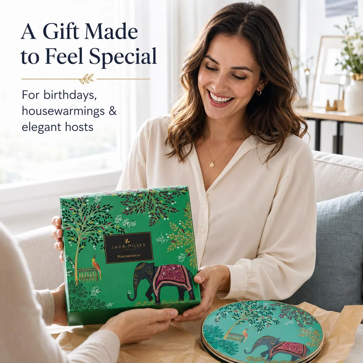 Portmeirion Home & Gifts Sara Miller zestaw 4 talerzy do ciasta, wielokolorowe