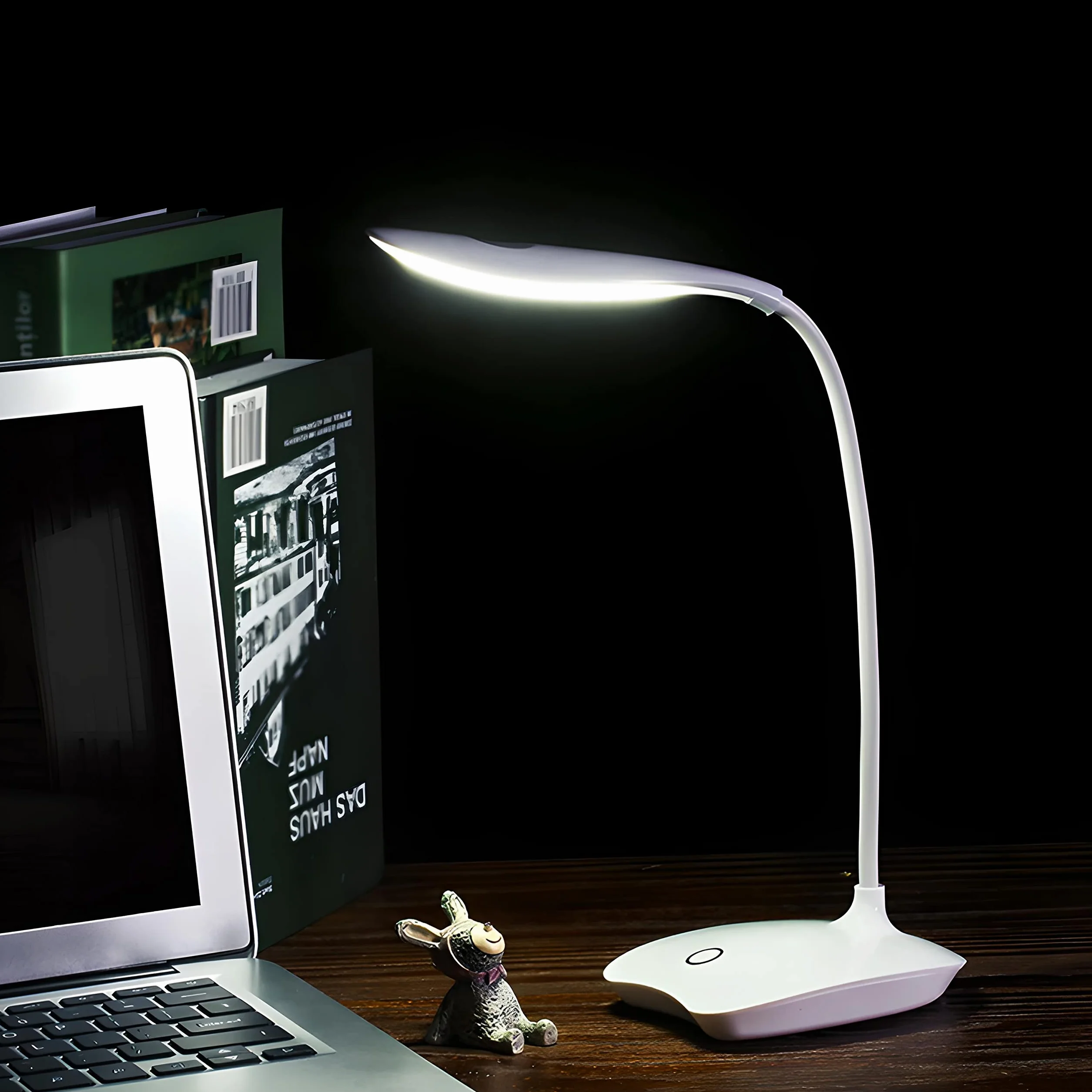 Retoo Dotykowa lampa biurkowa LED ze ściemniaczem i 3 poziomami jasnosności, Elastyczna lampka szkolna na biurko dla dzieci z USB, regulacją i ochroną oczu, Kreślarska, do szkoły, pracy, domu, biura