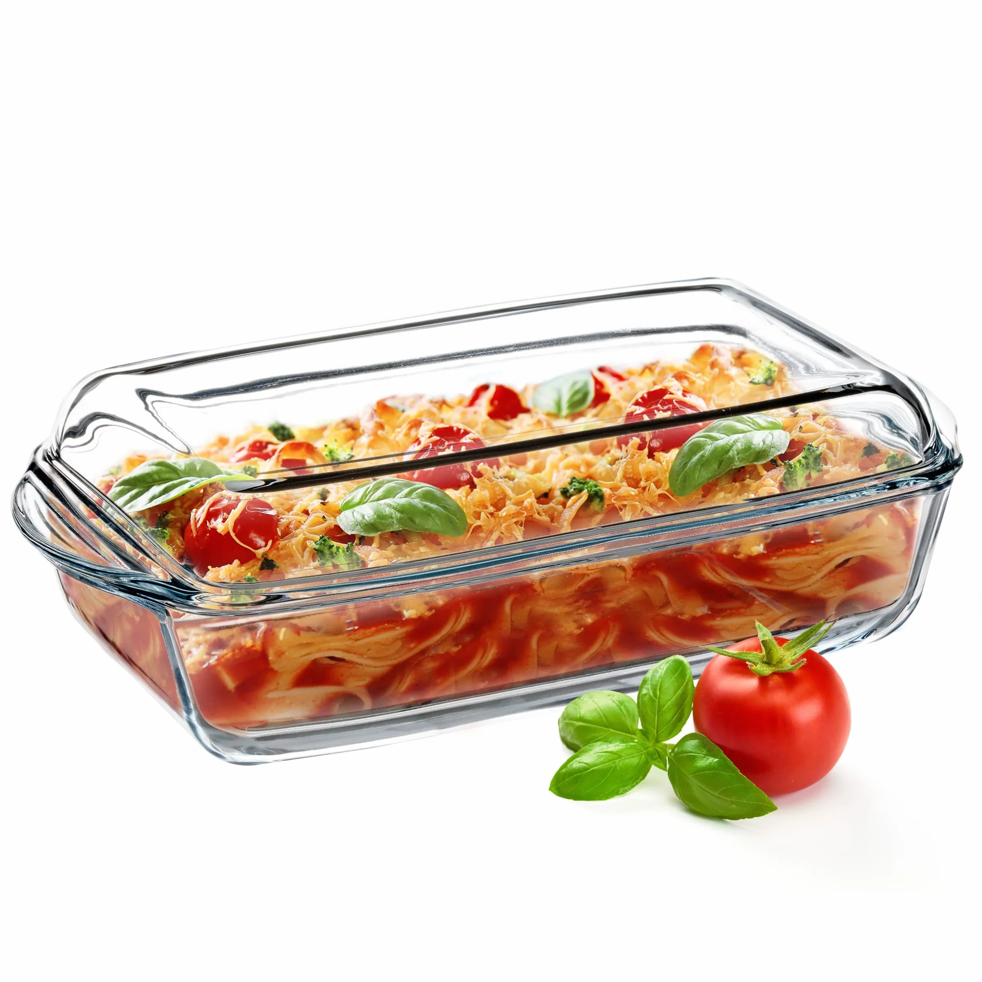 KADAX Prostokątne naczynie żaroodporne 3,95 l z pokrywą do lasagne, mięsa i zapiekanek