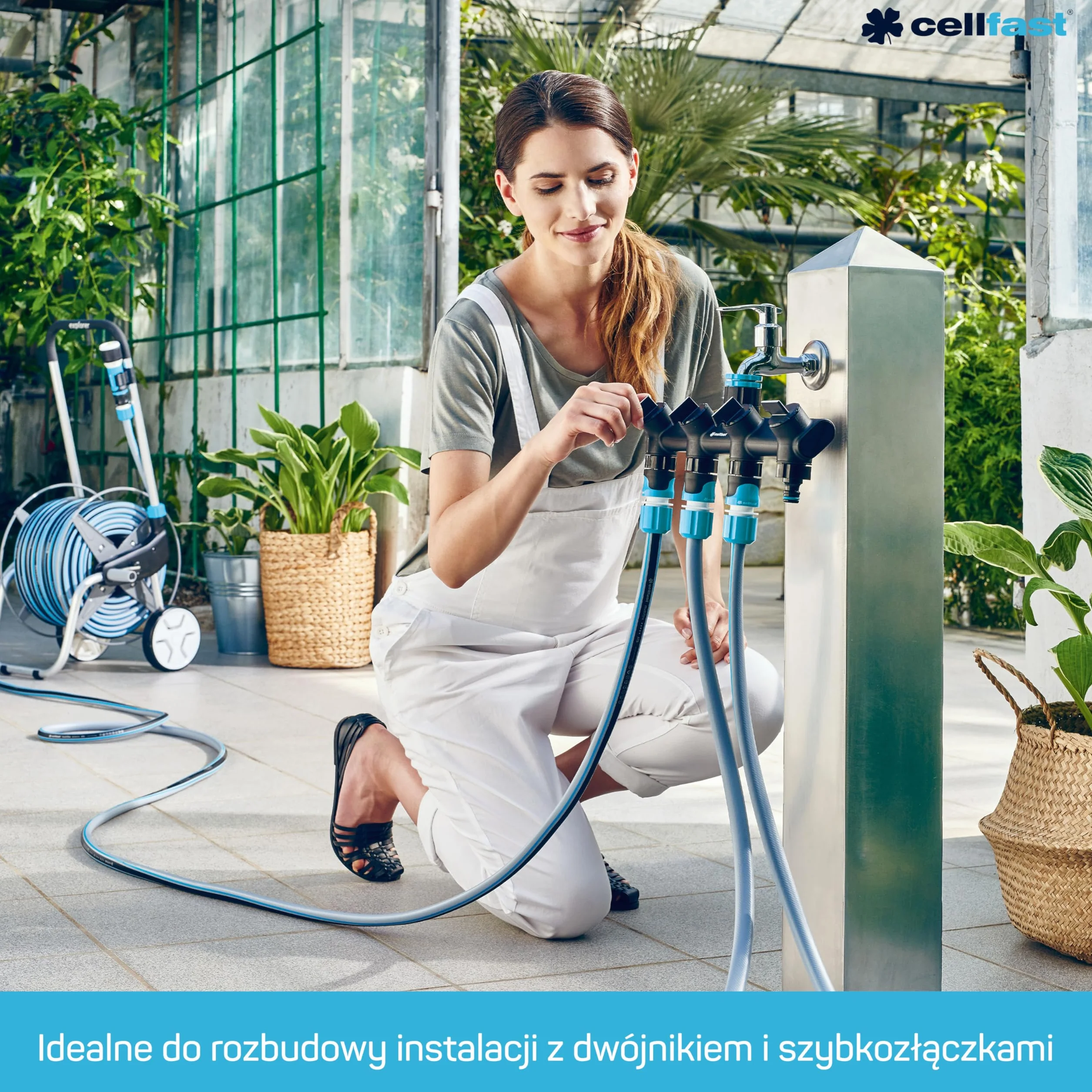 Cellfast Szybkozłącze - przelot SAFETOUCH IDEAL™ 3/4", Tworzywo PC/ABS, Trzy zaciski, 5-637