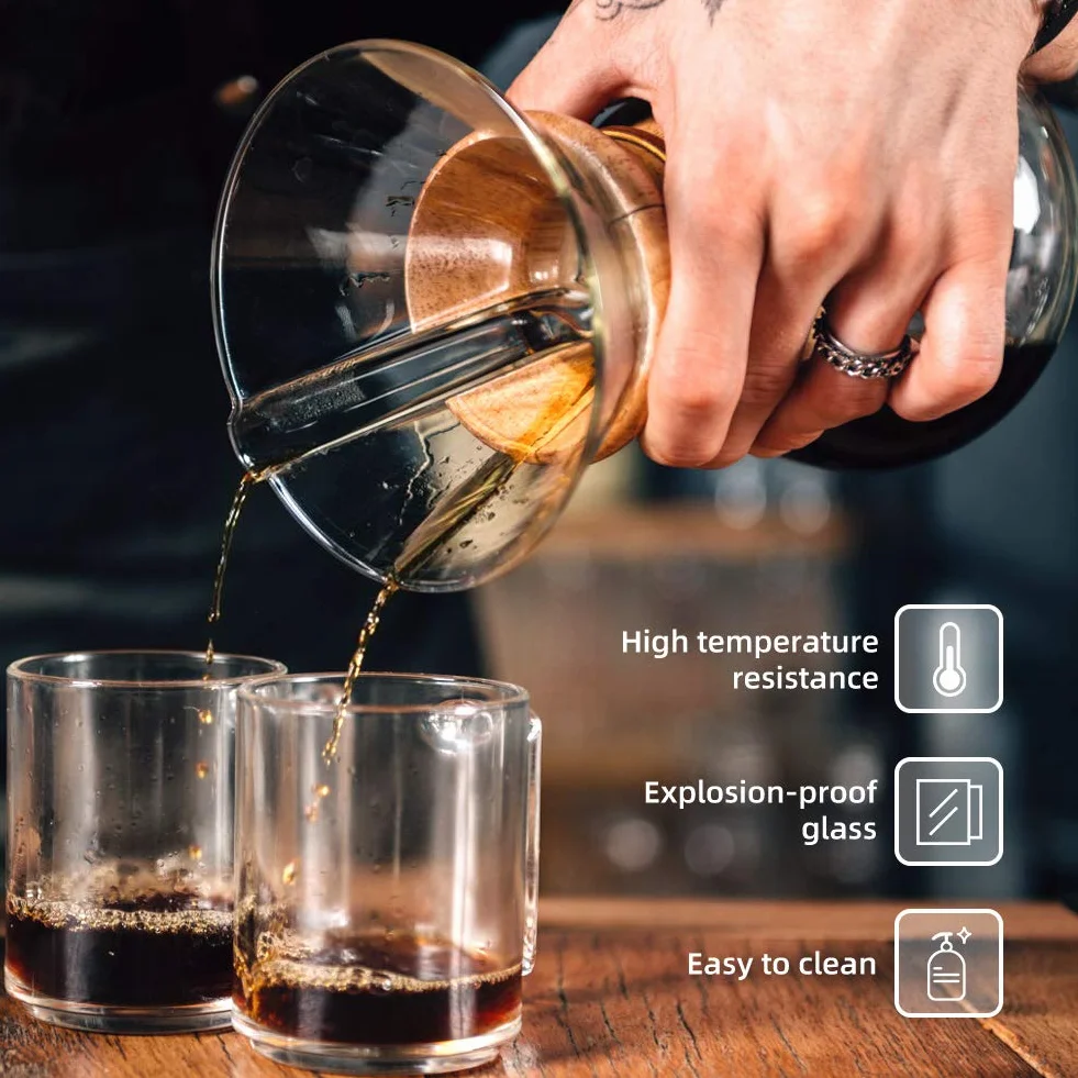 Bestcool Ręczny Ekspres Do Kawy 400 ml Stal Nierdzewna Karafka Ze Szkła Borokrzemowego