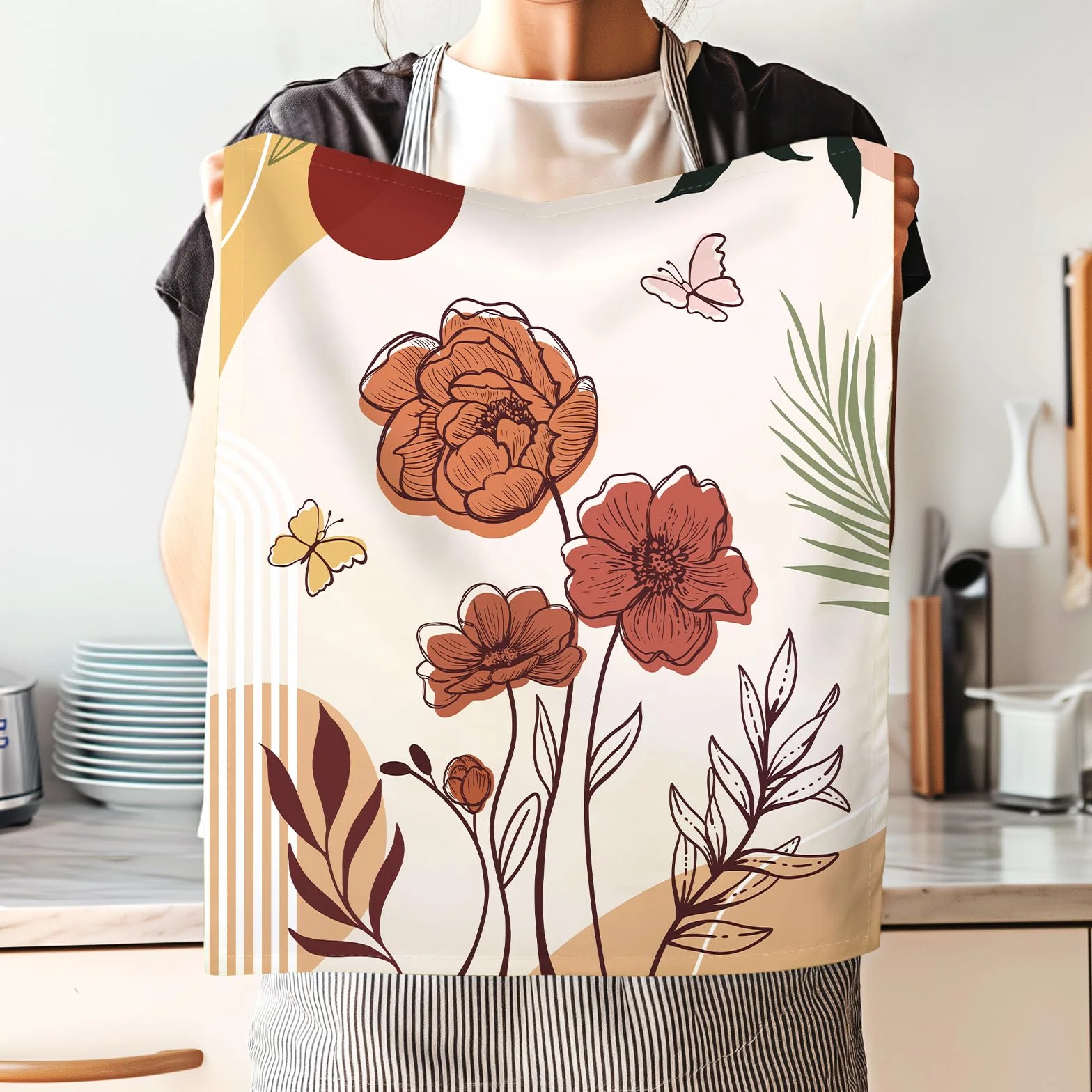 Ręczniki kuchenne Boho Floral 4 szt. 48 × 70 cm 100% bawełna szybkoschnące