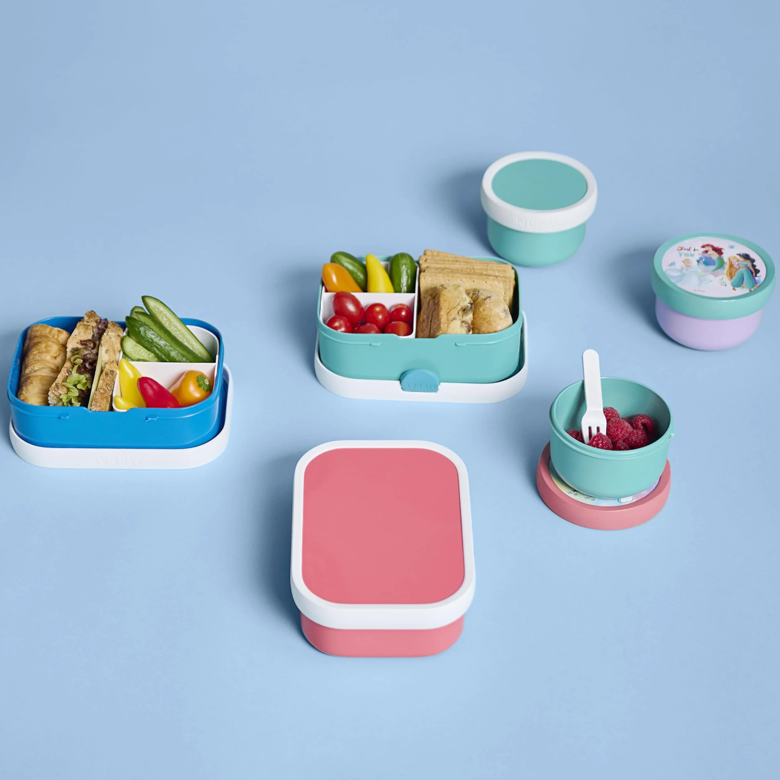 Mepal Pudełko na Lunch dla Dzieci Campus, Pudełko Bento, Pudełko na Przekąski Z Zapięciem na Klips, Bez BPA, Nadaje się do Mycia w Zmywarce, 750 ml, Cool Mint