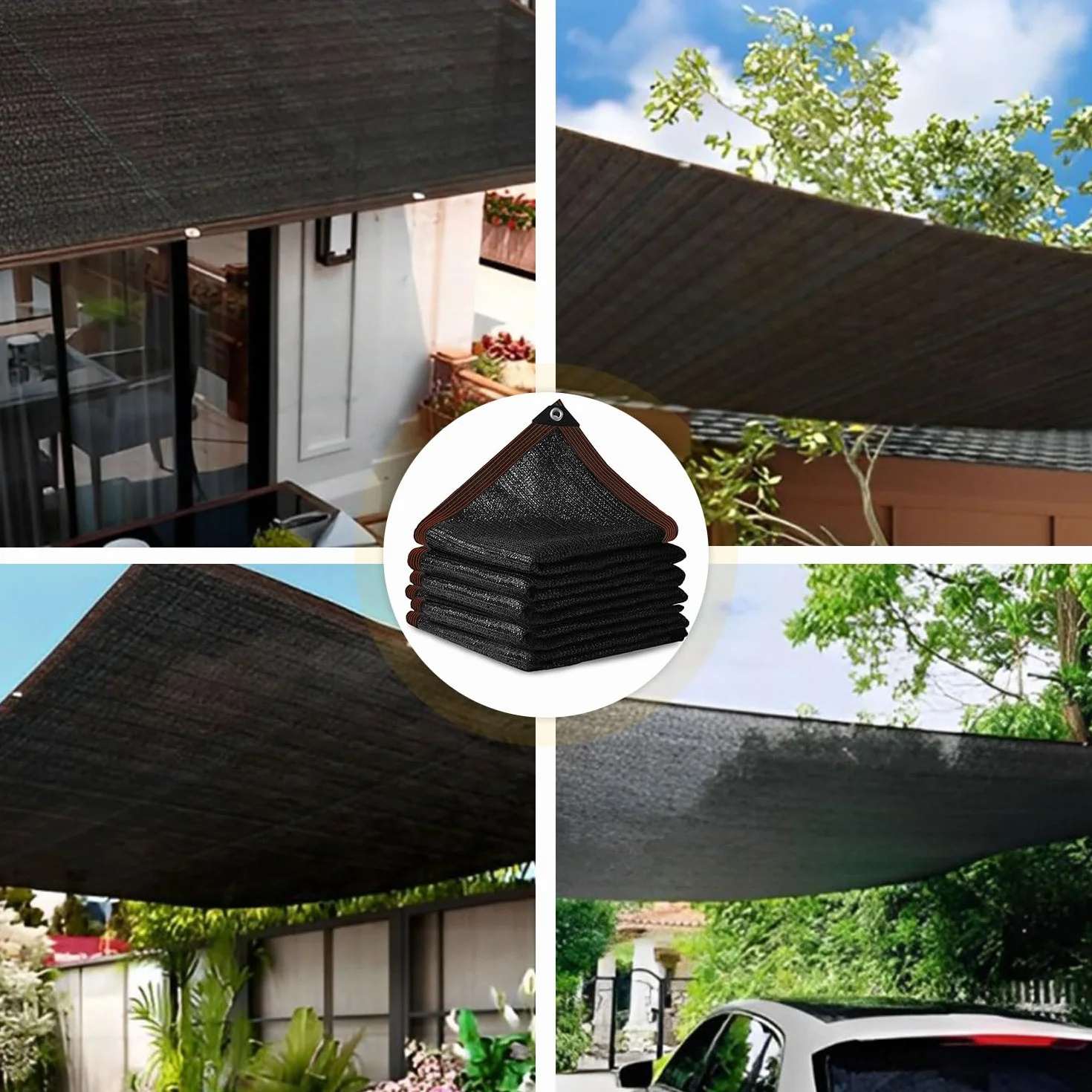 LATRAT Siatka zacieniająca, 90% wzmacnia zagęszczenie żagiel cieniujący, żagiel przeciwsłoneczny do szklarni/ogrodu/pergoli/patio Lawn/wiata (3 x 4 m)